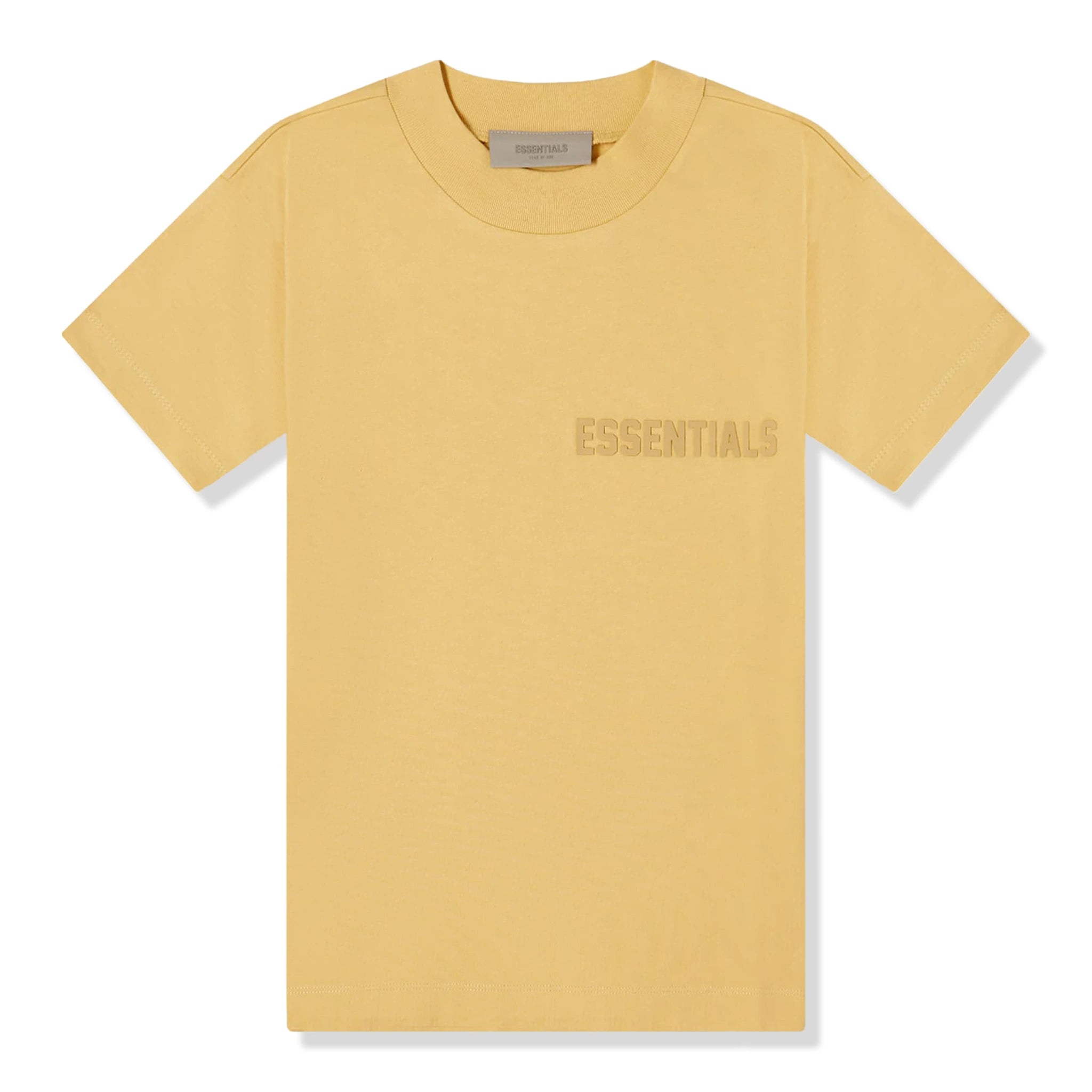 Front view of Fear of God Essentials SS Light Tuscan T Shirt (SS23)