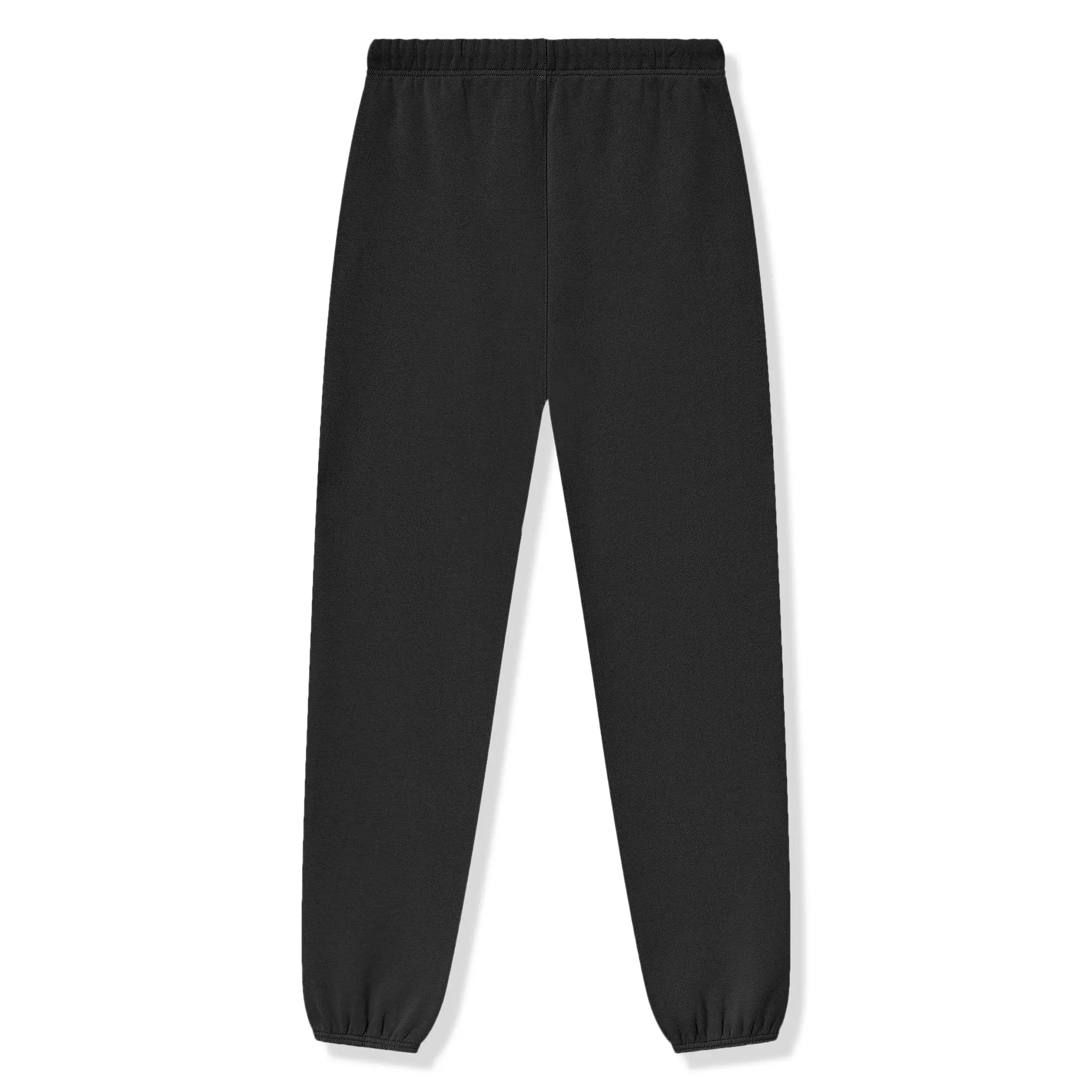 Back View of Fear Of God Essentials Vintage Fleece Jet Black Sweatpants (SS25) 
