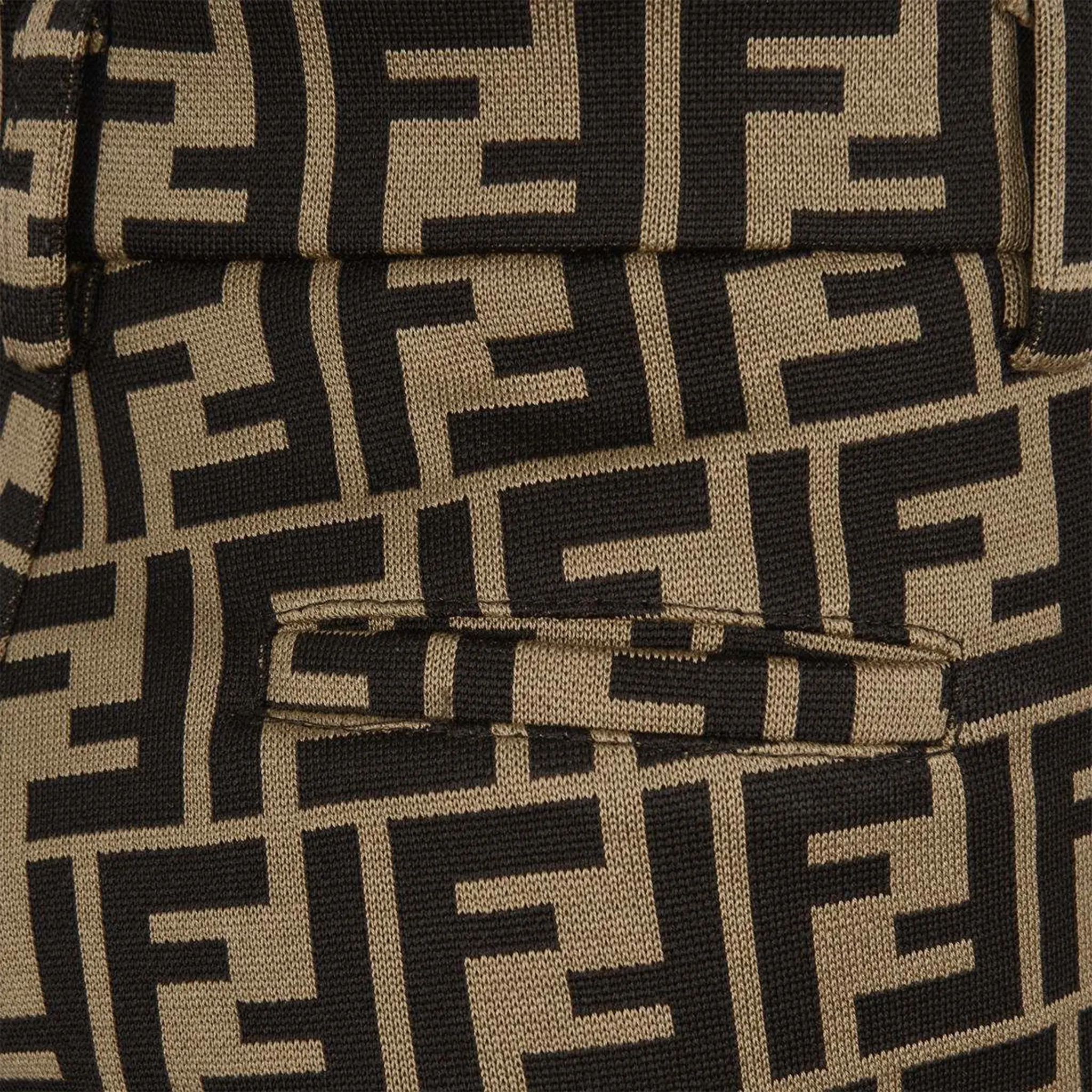 Detailed View of Fendi FF Logo Baby Boys Brown Shorts FENS1013109104