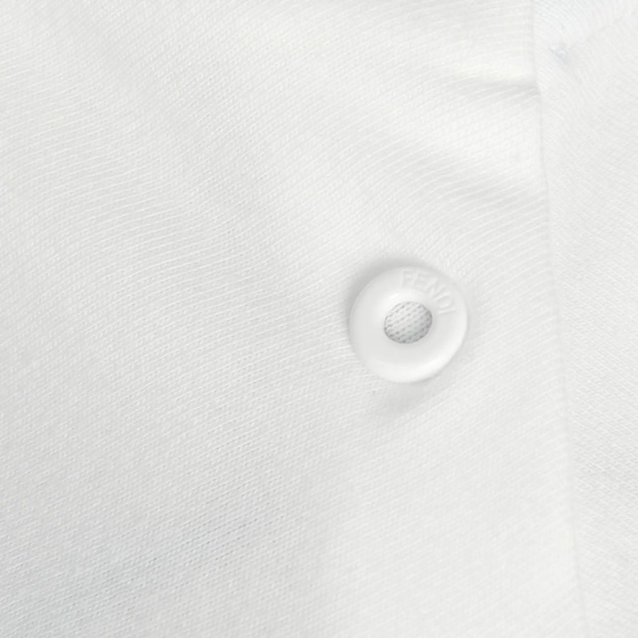 Detailed View of Fendi FF Logo Baby Boys Trim White T Shirt FENS1017107104
