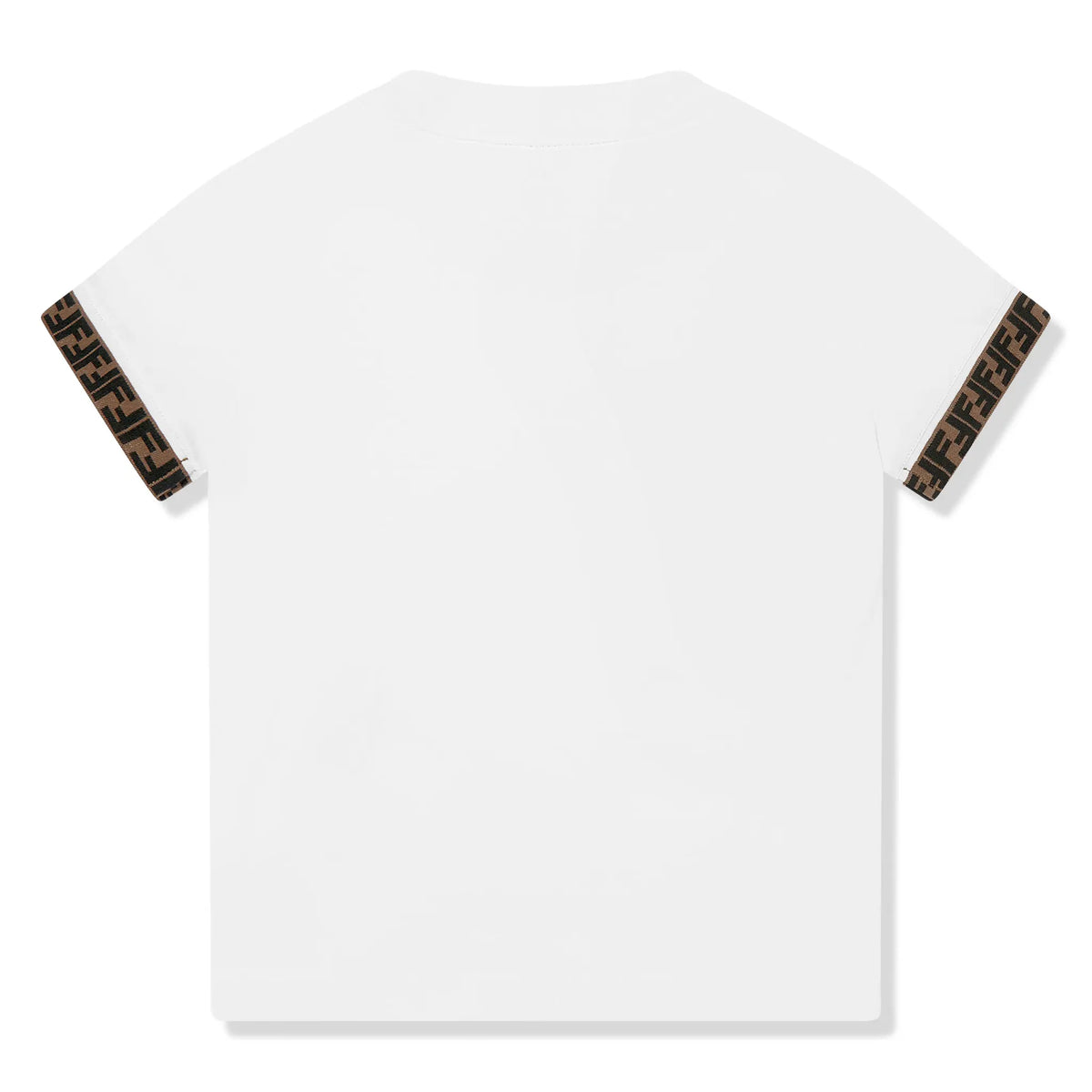 Fendi Logo Trim Kids White T Shirt | FENA0193515124