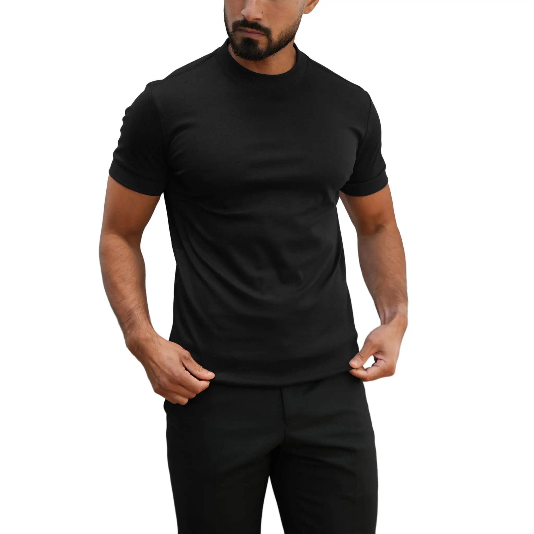 Model View of Forbes Sartorial Black T Shirt