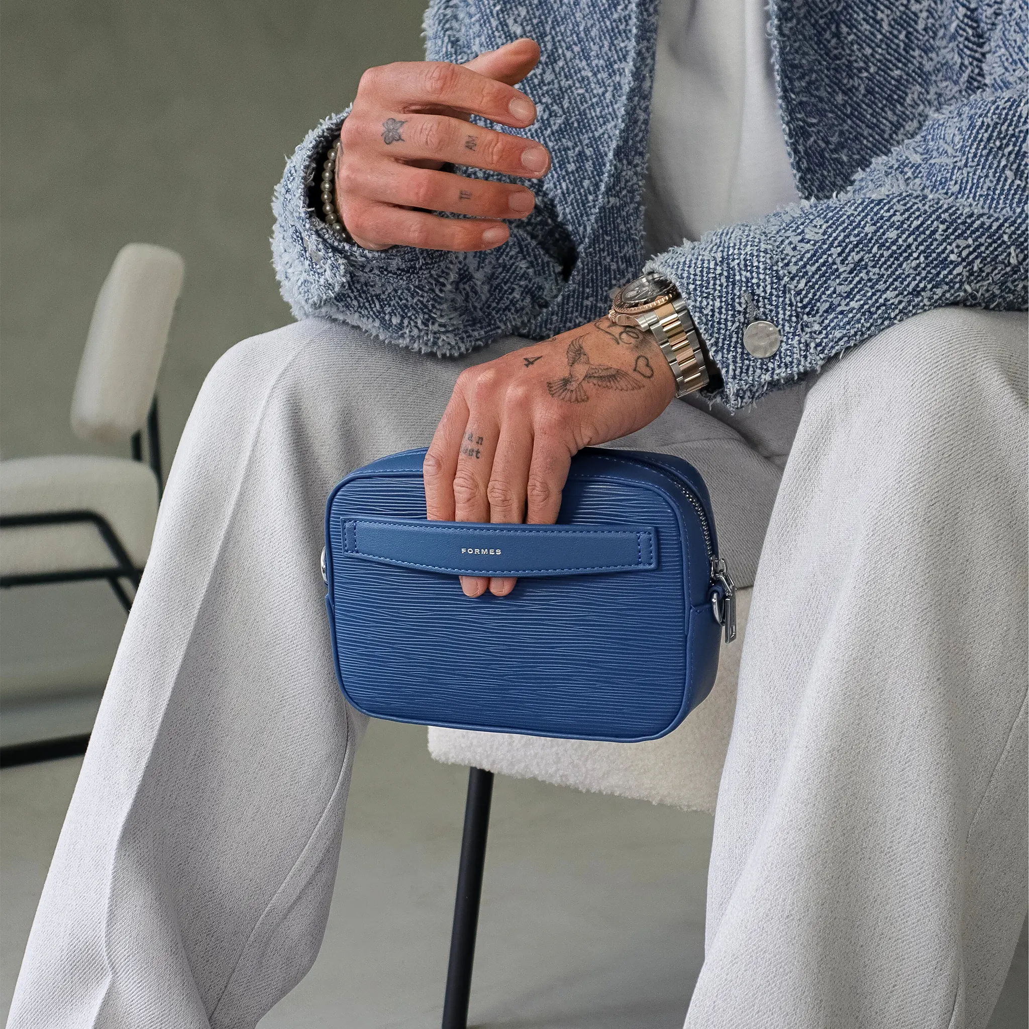 Model Front View of Formes Adapt Ripple Mariana Mini Crossbody Bag