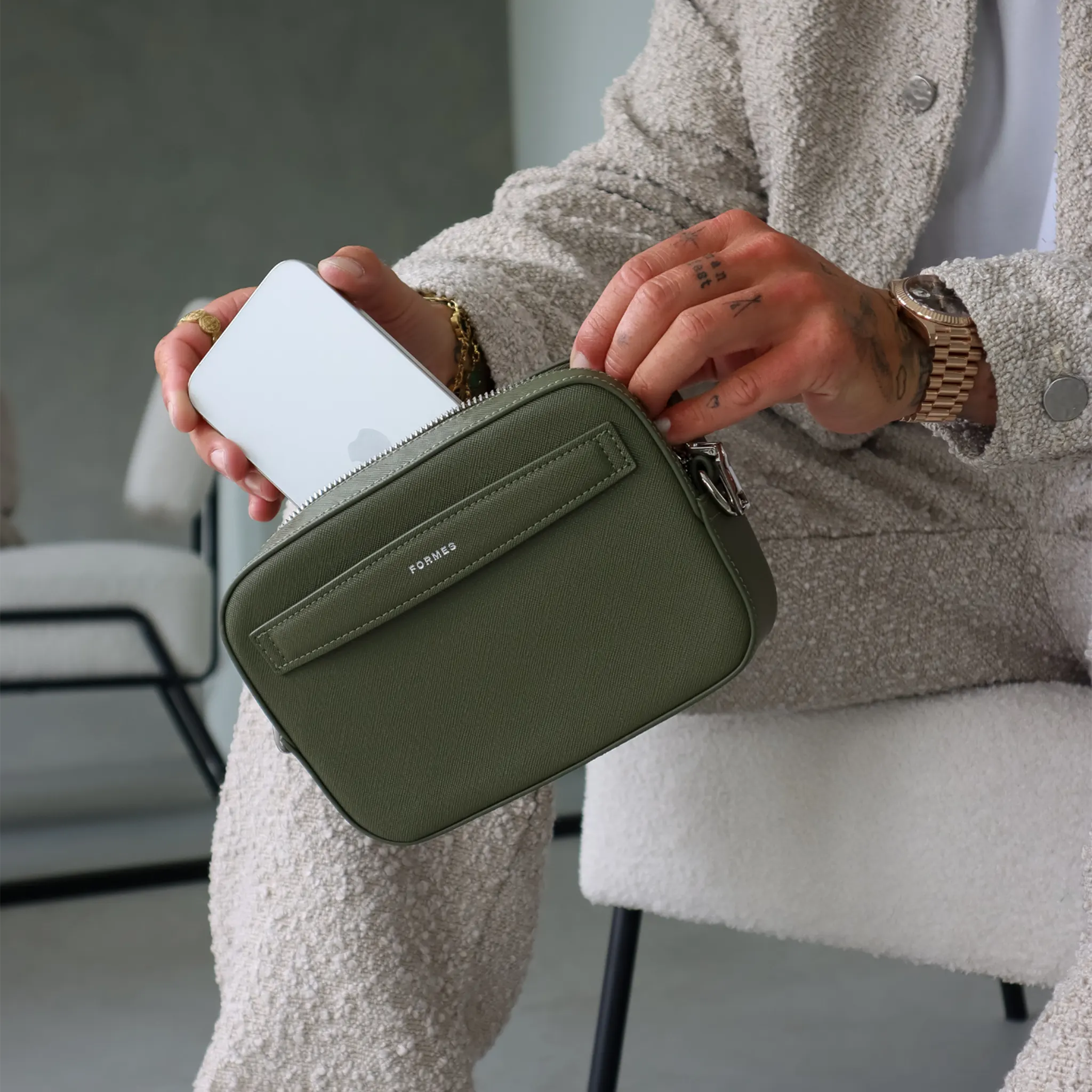 Model View of Formes Adapt Verdal Mini Crossbody Bag