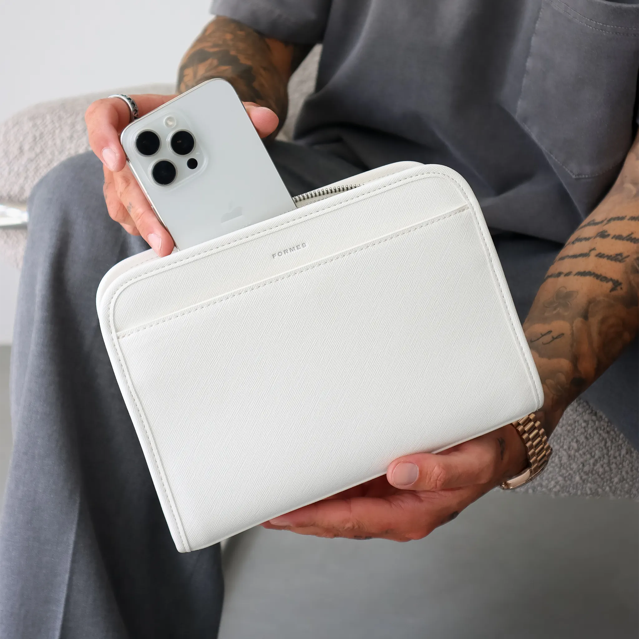Model View of Formes Porto Glace Mini Clutch Bag