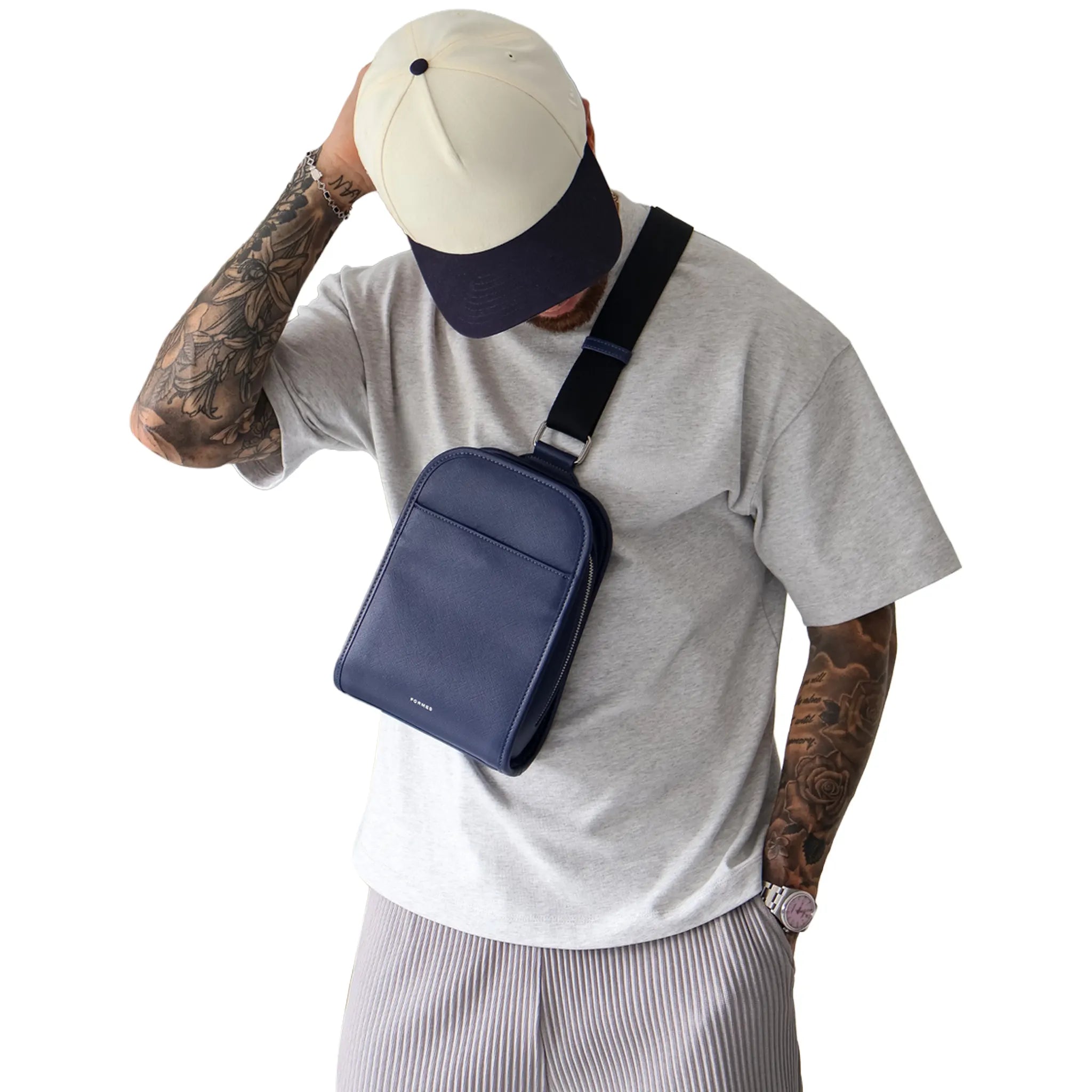 Model View of Formes Porto Sling Abyss Crossbody Bag