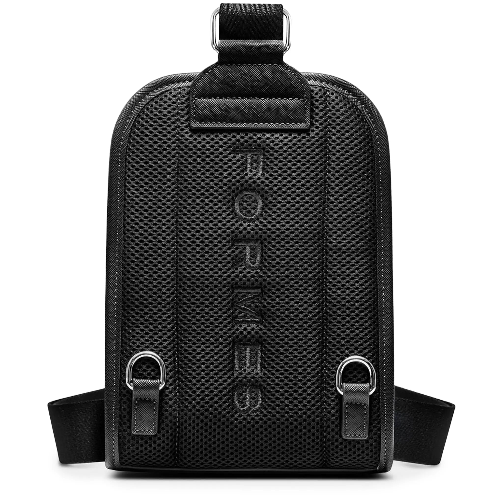 Back View of Formes Porto Sling Nero Crossbody Bag