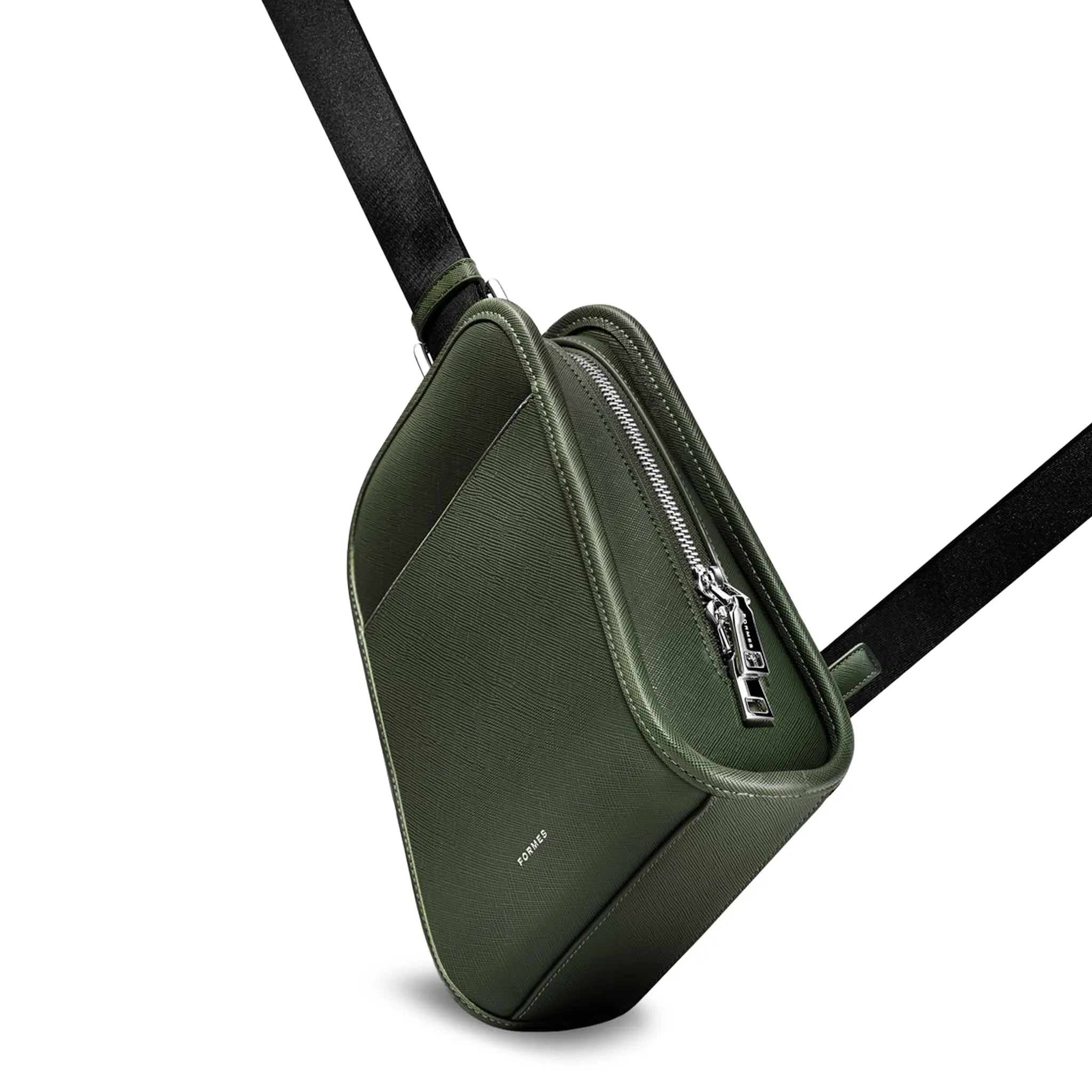 Front Side View of Formes Porto Sling Verdal Crossbody Bag