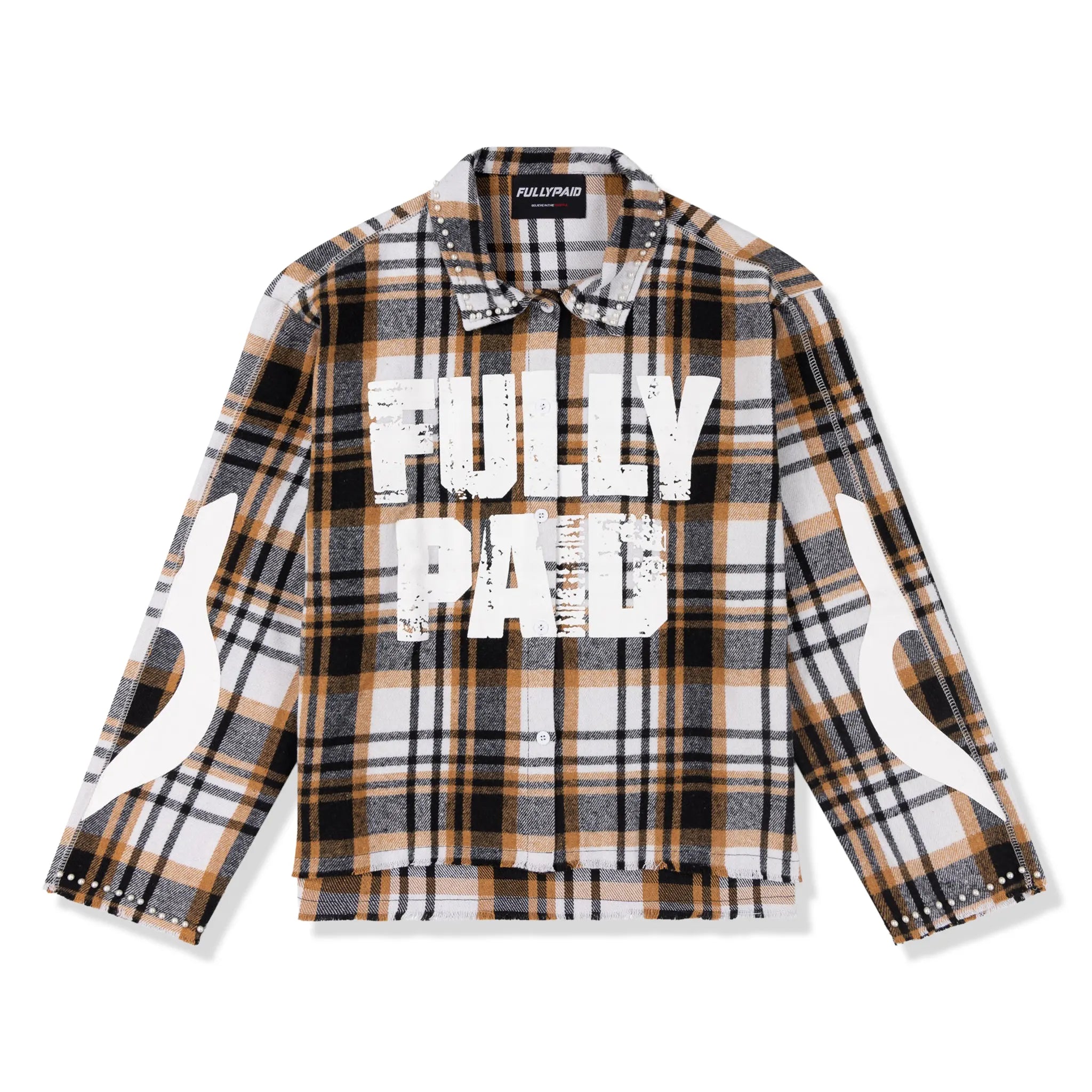 Front View of Fully Paid Brown Flannel Shirt