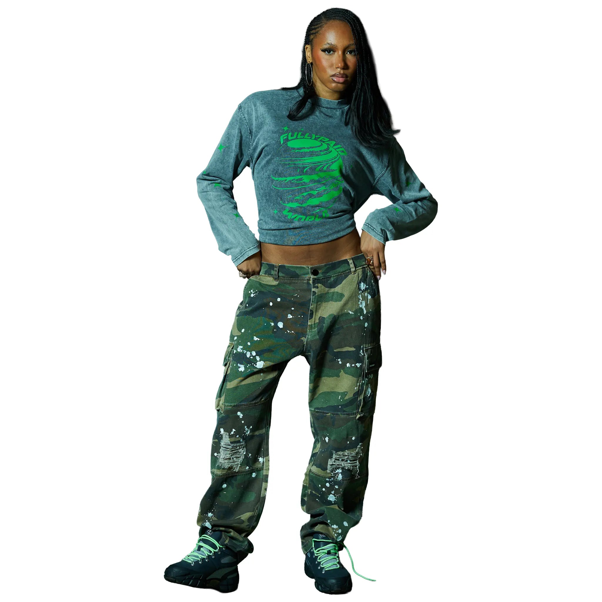 Model View of Fully Paid Camo Pants