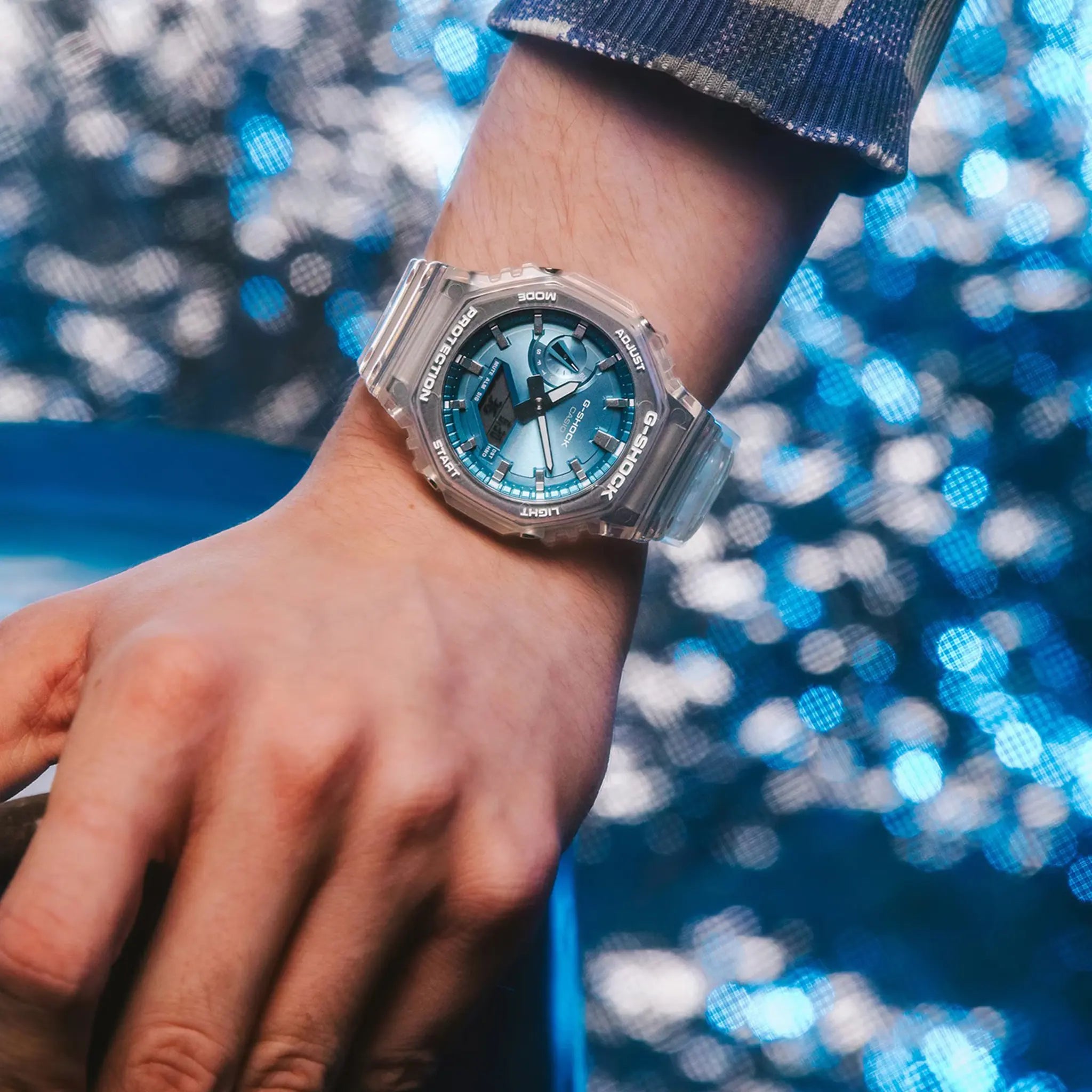 Model View of G-Shock Casio GA-2100BM-7A2ER Pale Blue