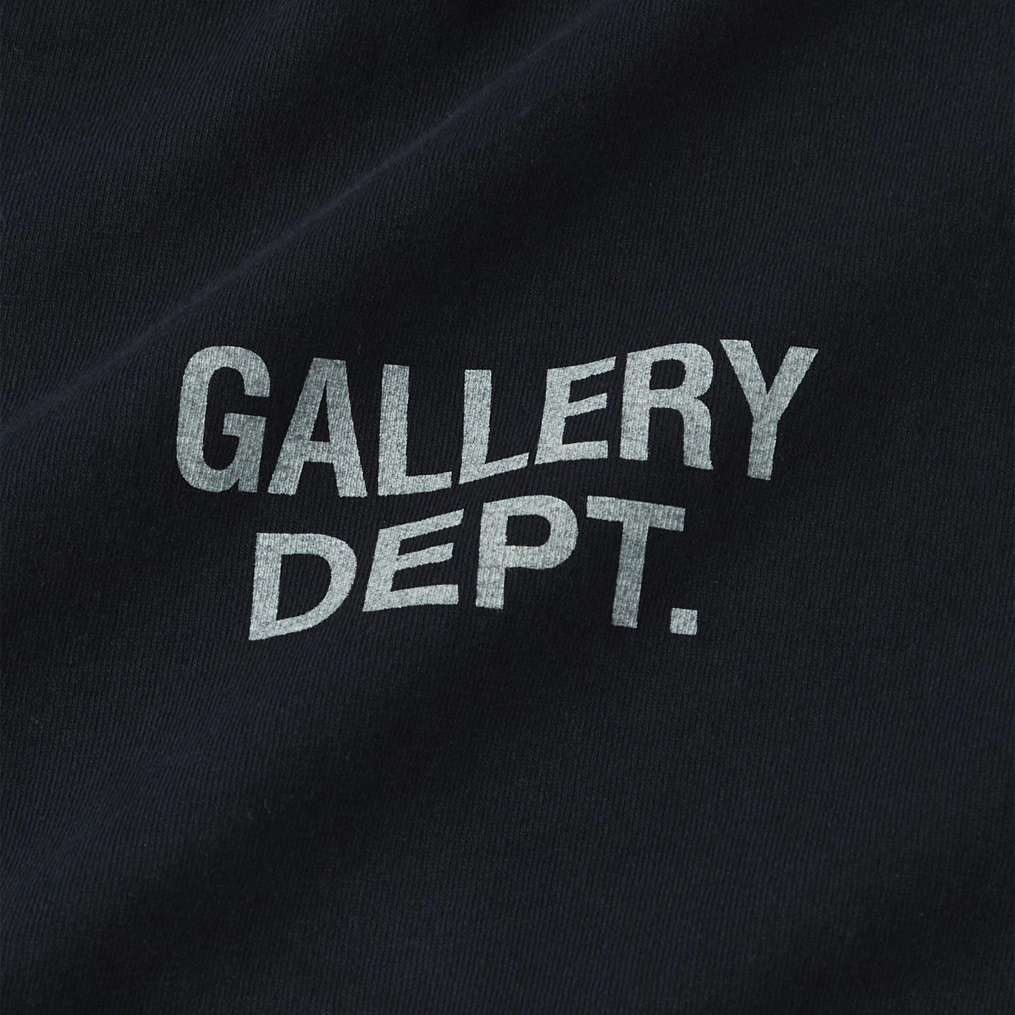 Front logo view of Gallery Dept. Souvenir Logo Dark Grey T Shirt VST-1000
