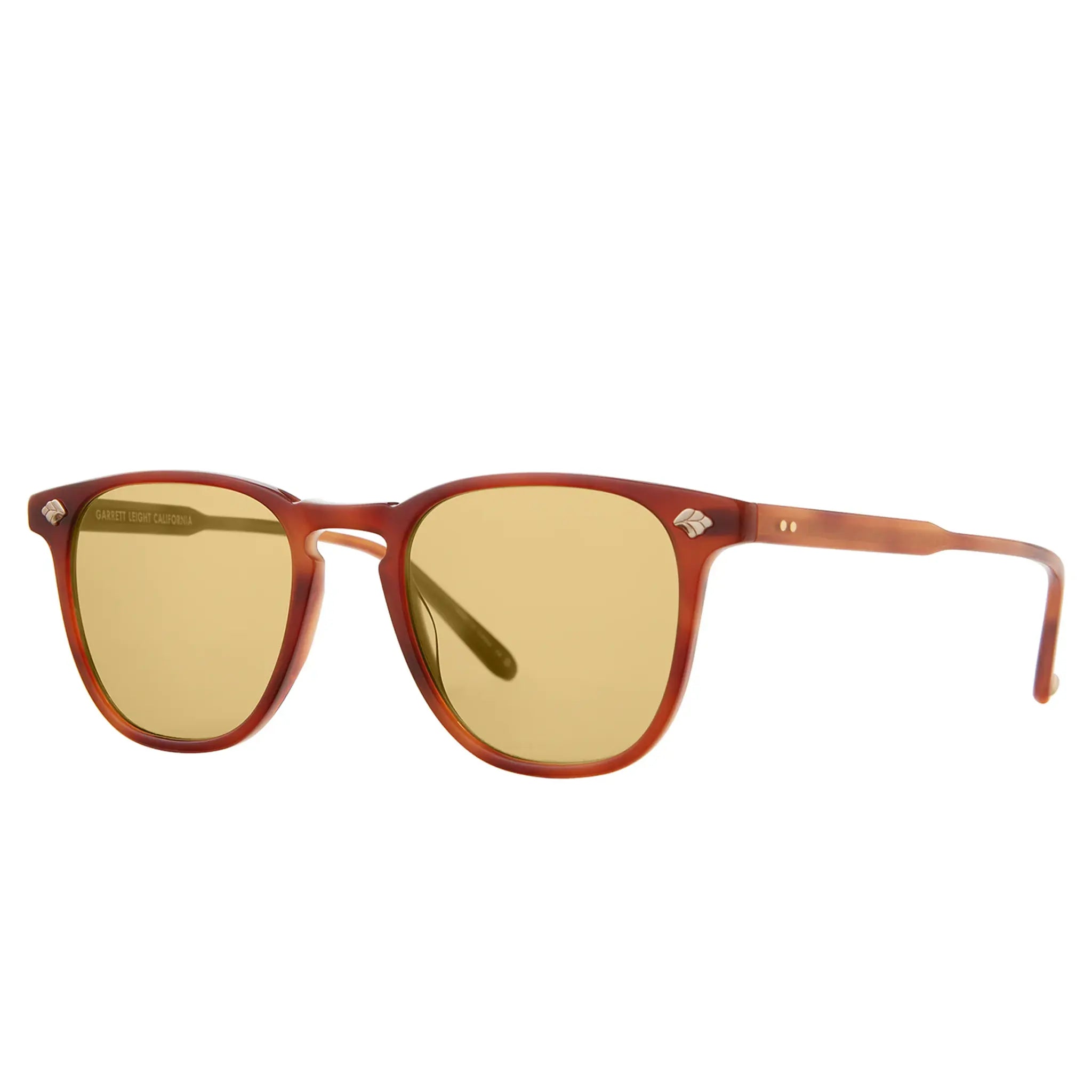 Front Side View of Garrett Leight Brooks ll Forever Classic Vintage Burnt Tortoise Sunglasses