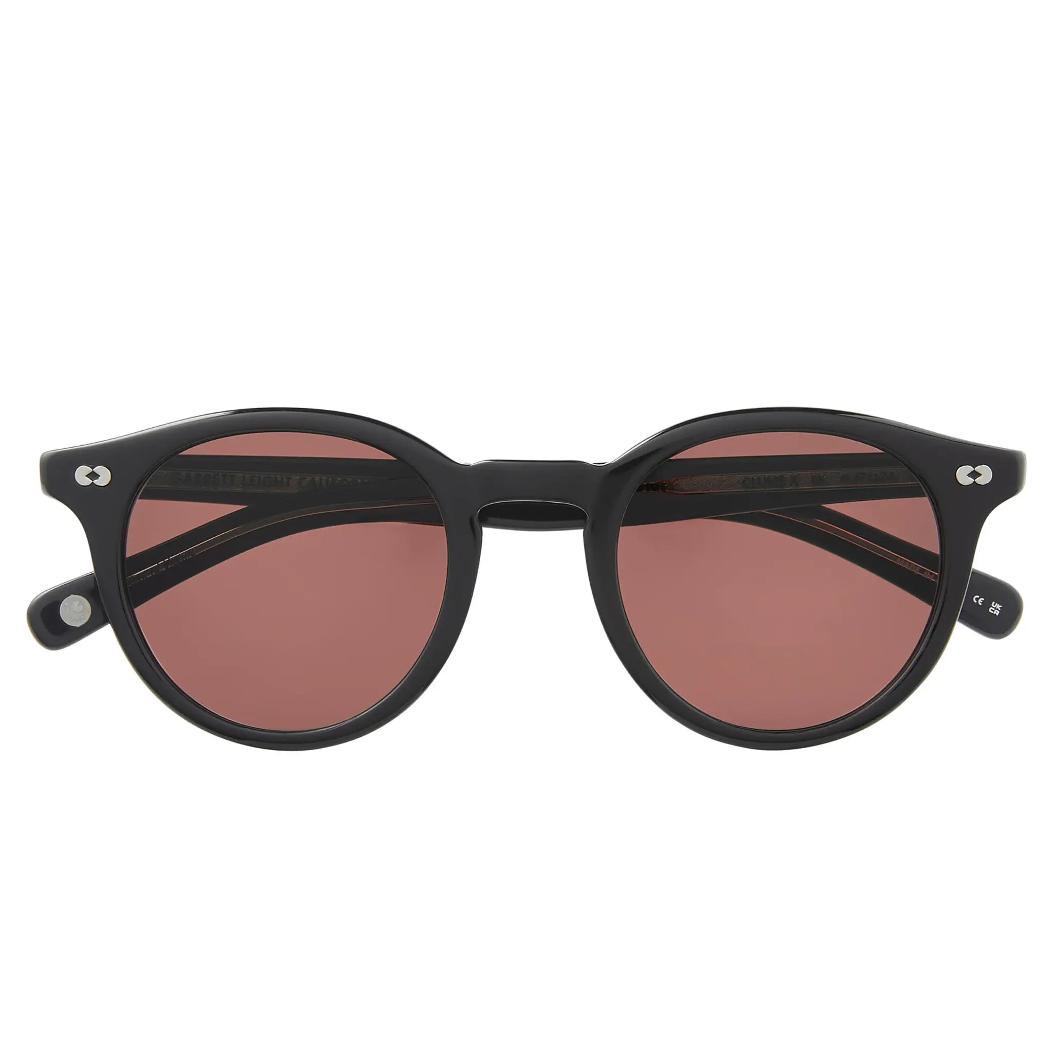 Front View of Garrett Leight Clune X Forever Classic Black Sunglasses 2129-47-BK/PRW