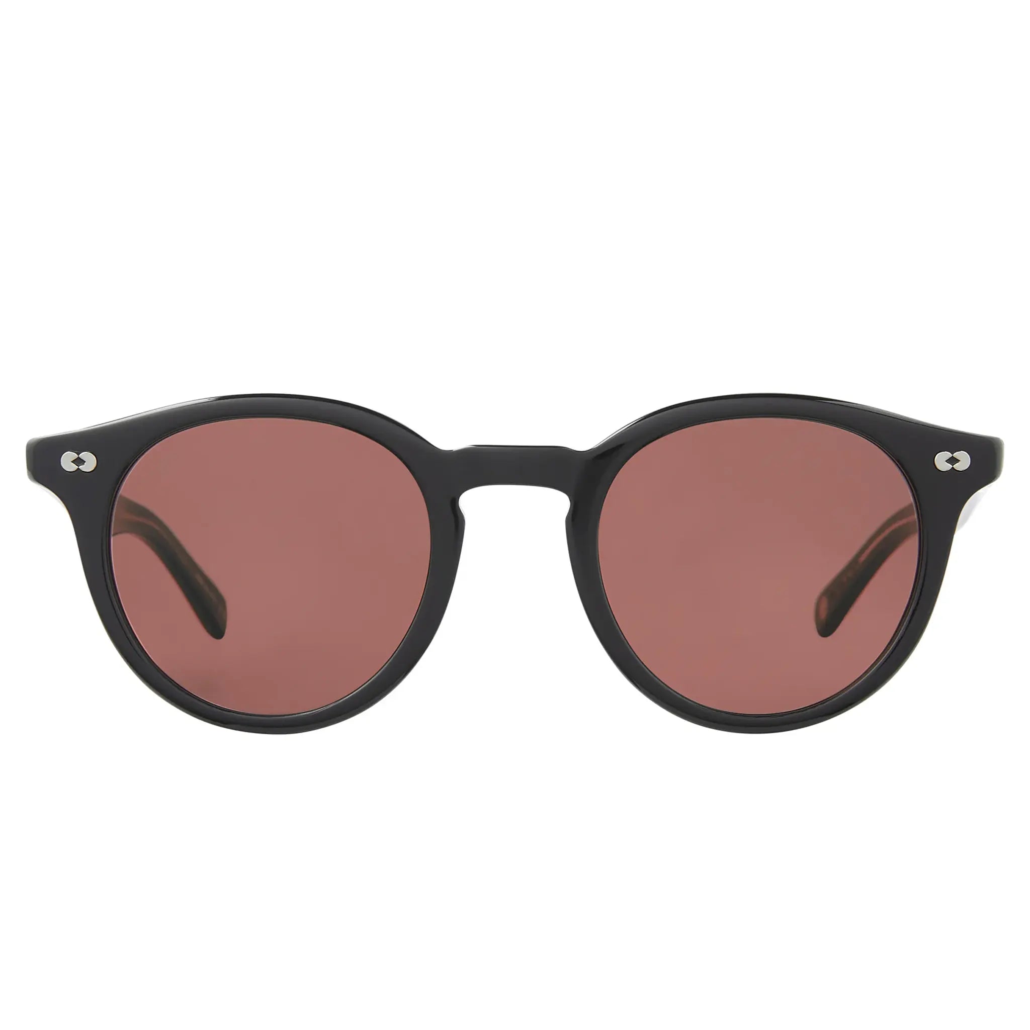 Front Back View of Garrett Leight Clune X Forever Classic Black Sunglasses 2129-47-BK/PRW