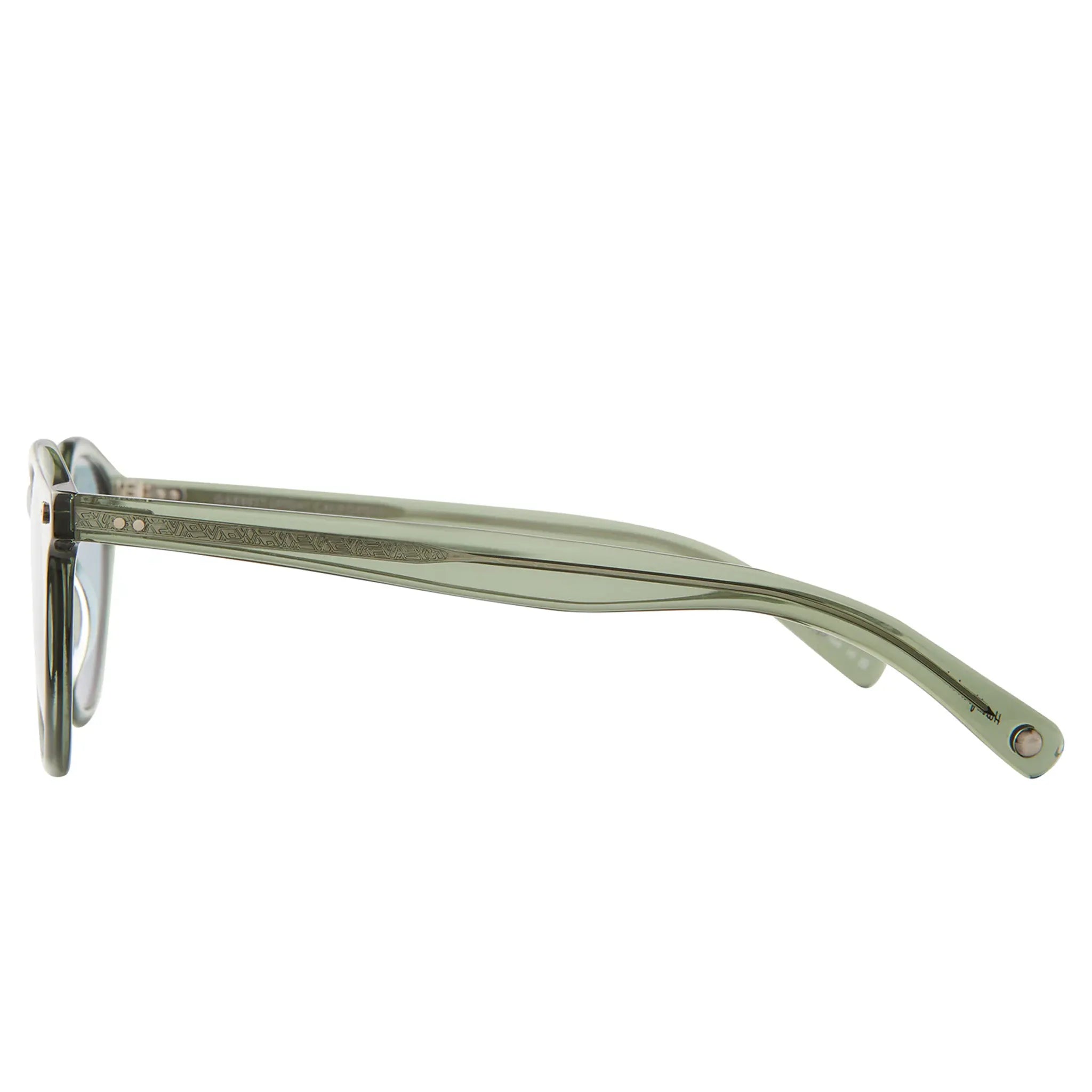 Side View of Garrett Leight Clune X Forever Classic Juniper Sunglasses 2129-47-JUN/PBLU