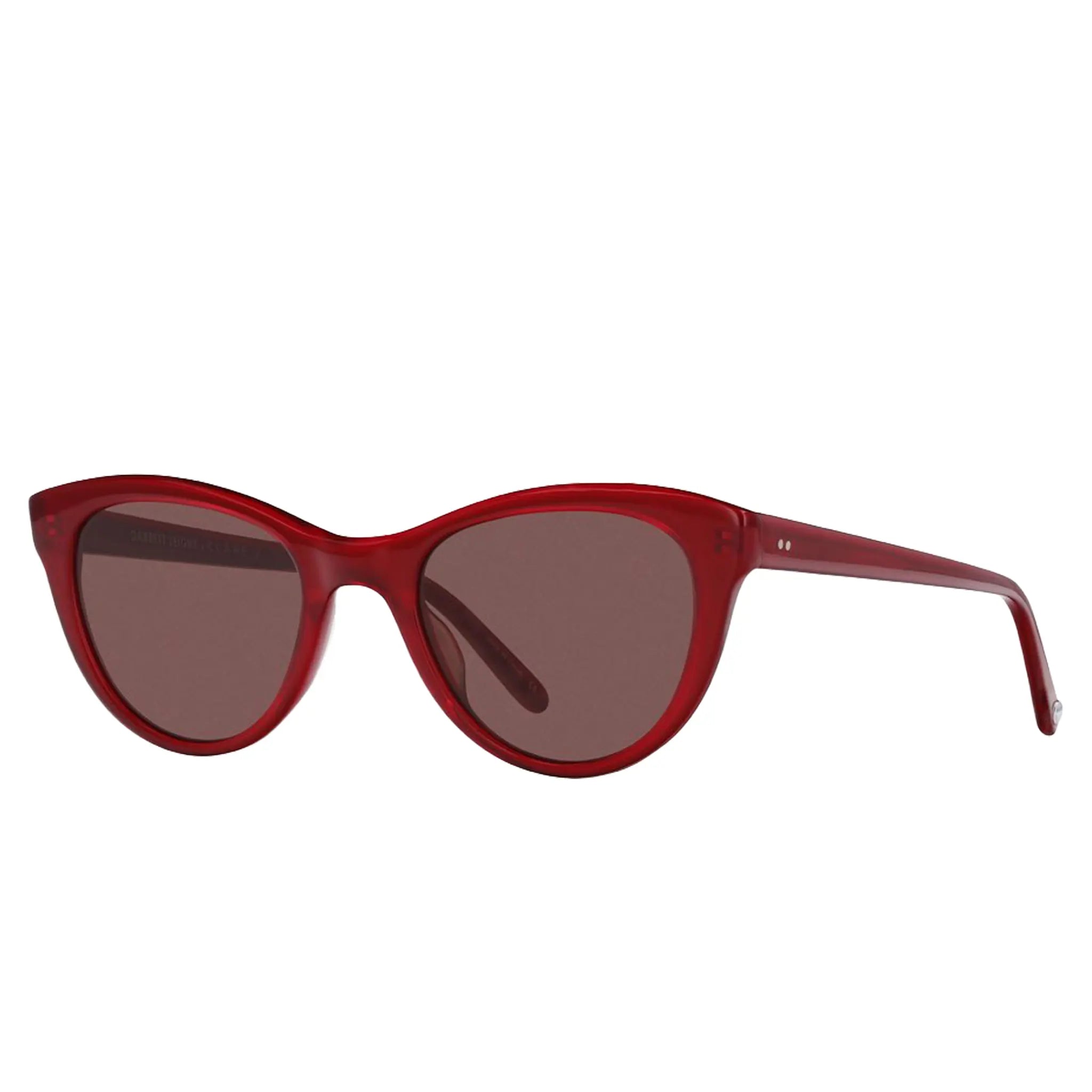 Front Side View of Garrett Leight Coquelicot Maroon Sunglasses