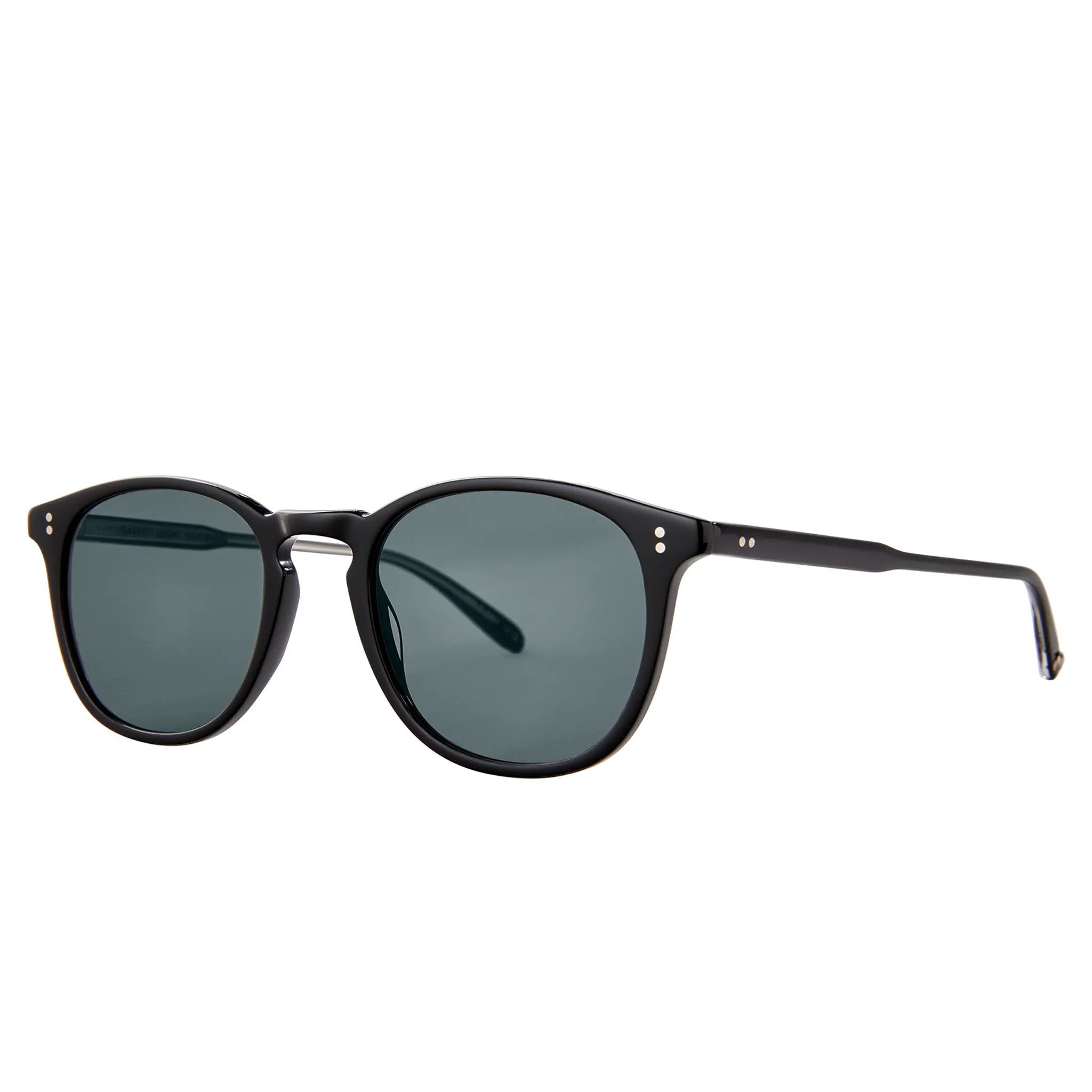 Front Side View of Garrett Leight Kinney Forever Classic Black Pure Smoke Sunglasses