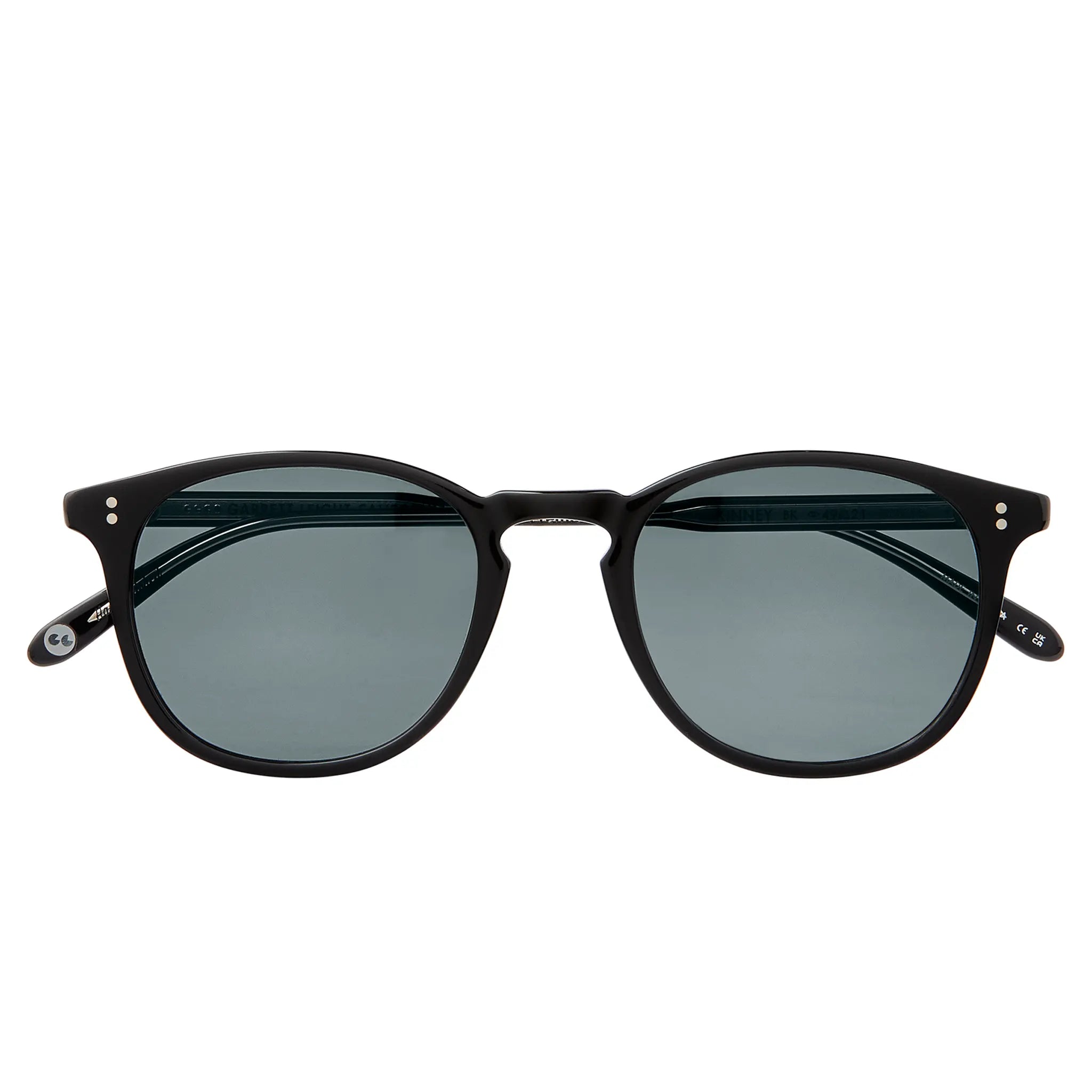 Front View of Garrett Leight Kinney Forever Classic Black Pure Smoke Sunglasses