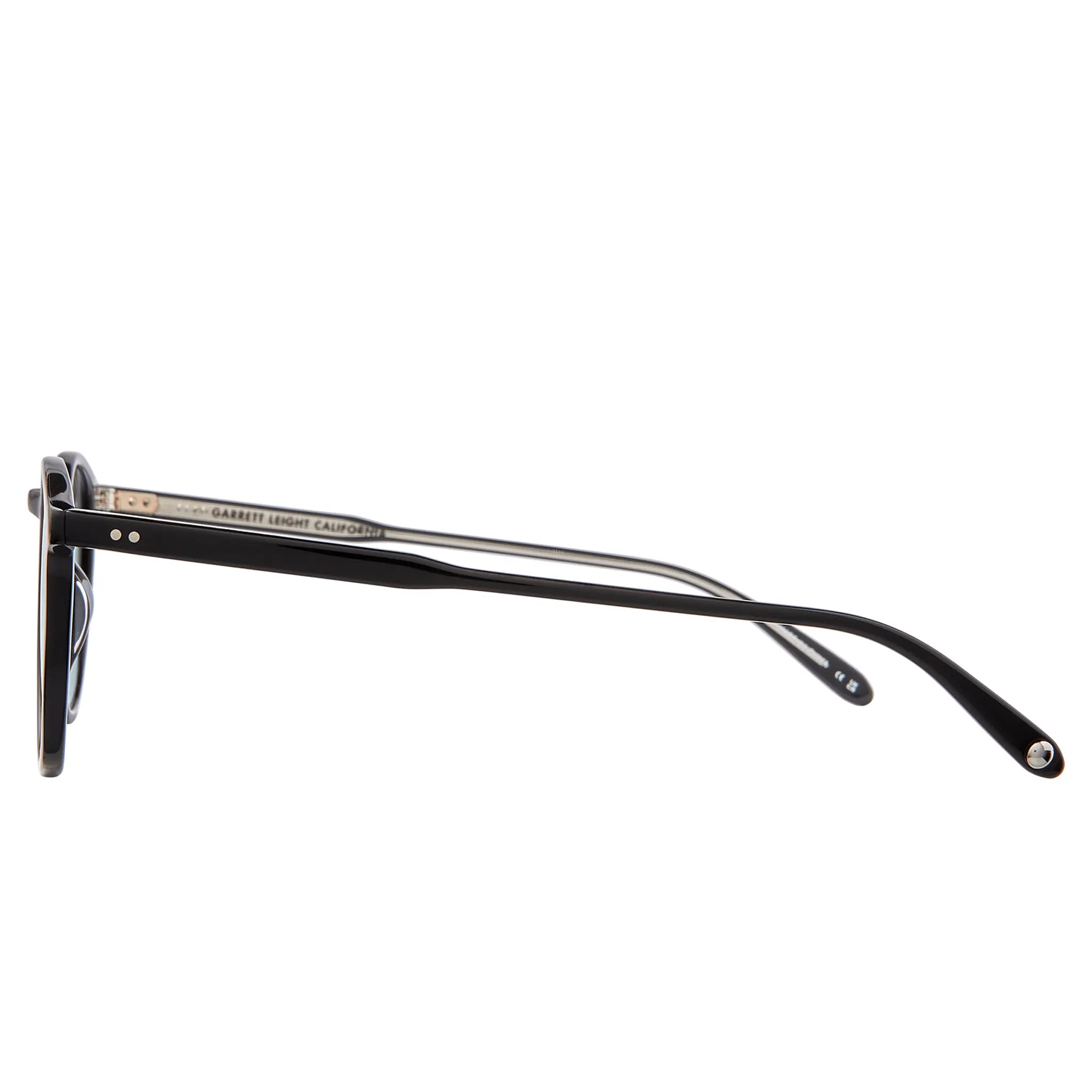 Side View of Garrett Leight Kinney Forever Classic Black Pure Smoke Sunglasses