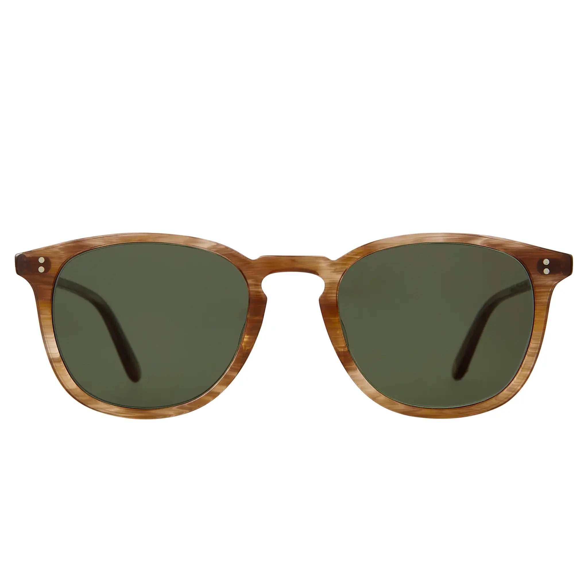 Front View of Garrett Leight Kinney Forever Classic Pacific Teak Sunglasses 2007-49-PACT/SFPG15 PLR