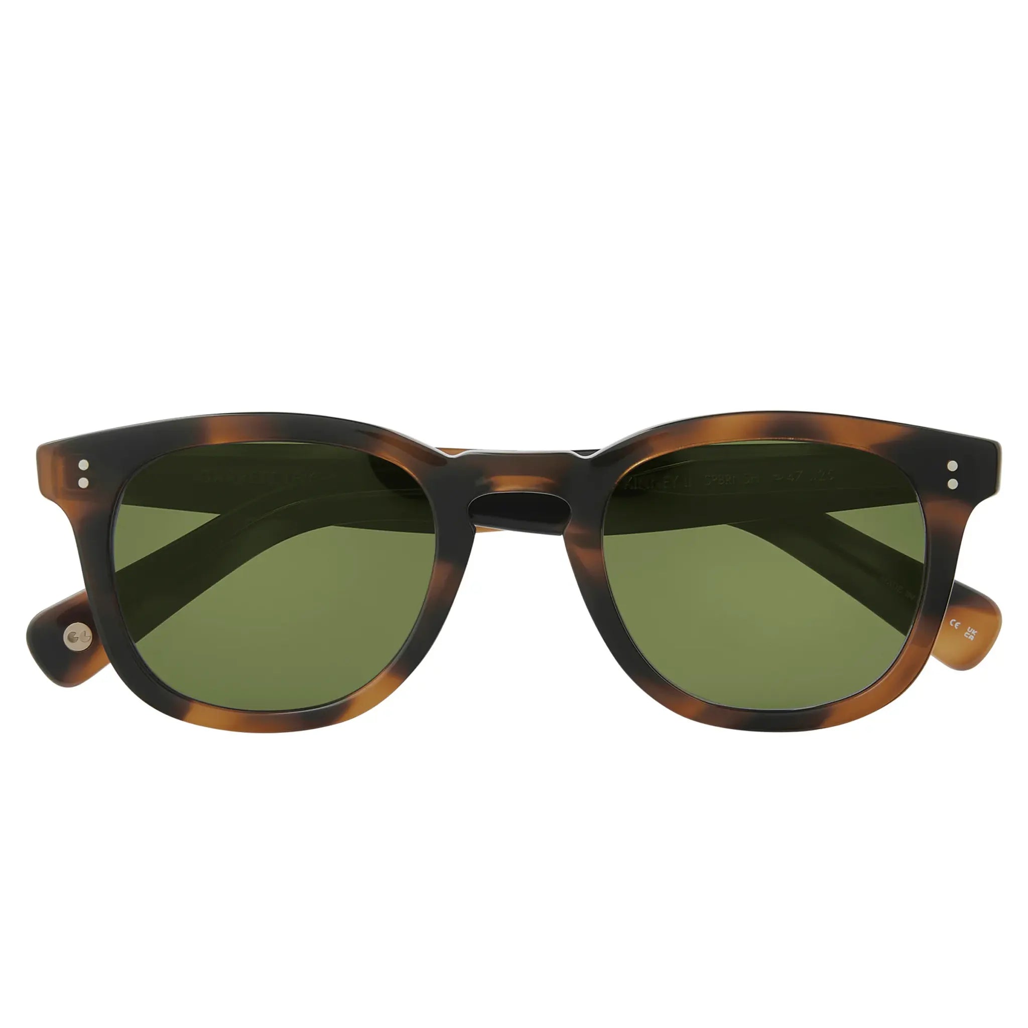 Front Back View of Garrett Leight Kinney II Forever Classic Spotted Brown Shell Sunglasses
