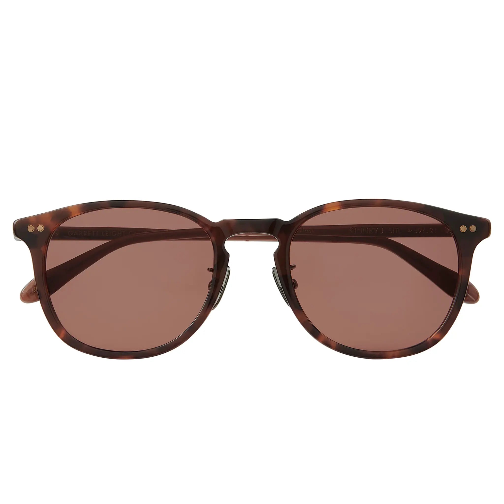 Front View of Garrett Leight Kinney J Forever Classic Sienna Tortoise Laminate Sunglasses 2168-49-SITL/PRW