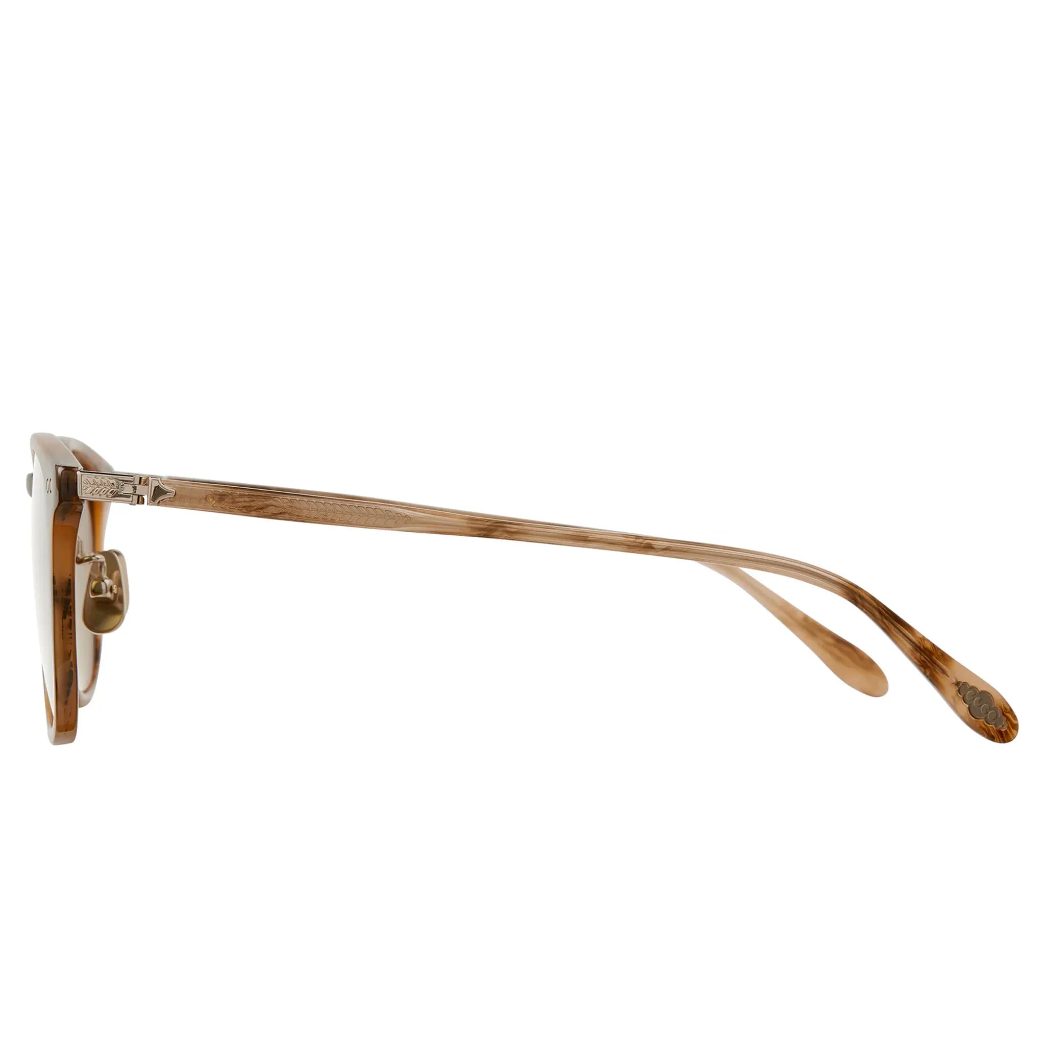 Side View of Garrett Leight Kinney J Forever Classic Sunrise Tortoise Sunglasses 2168-49-GPF/PGY