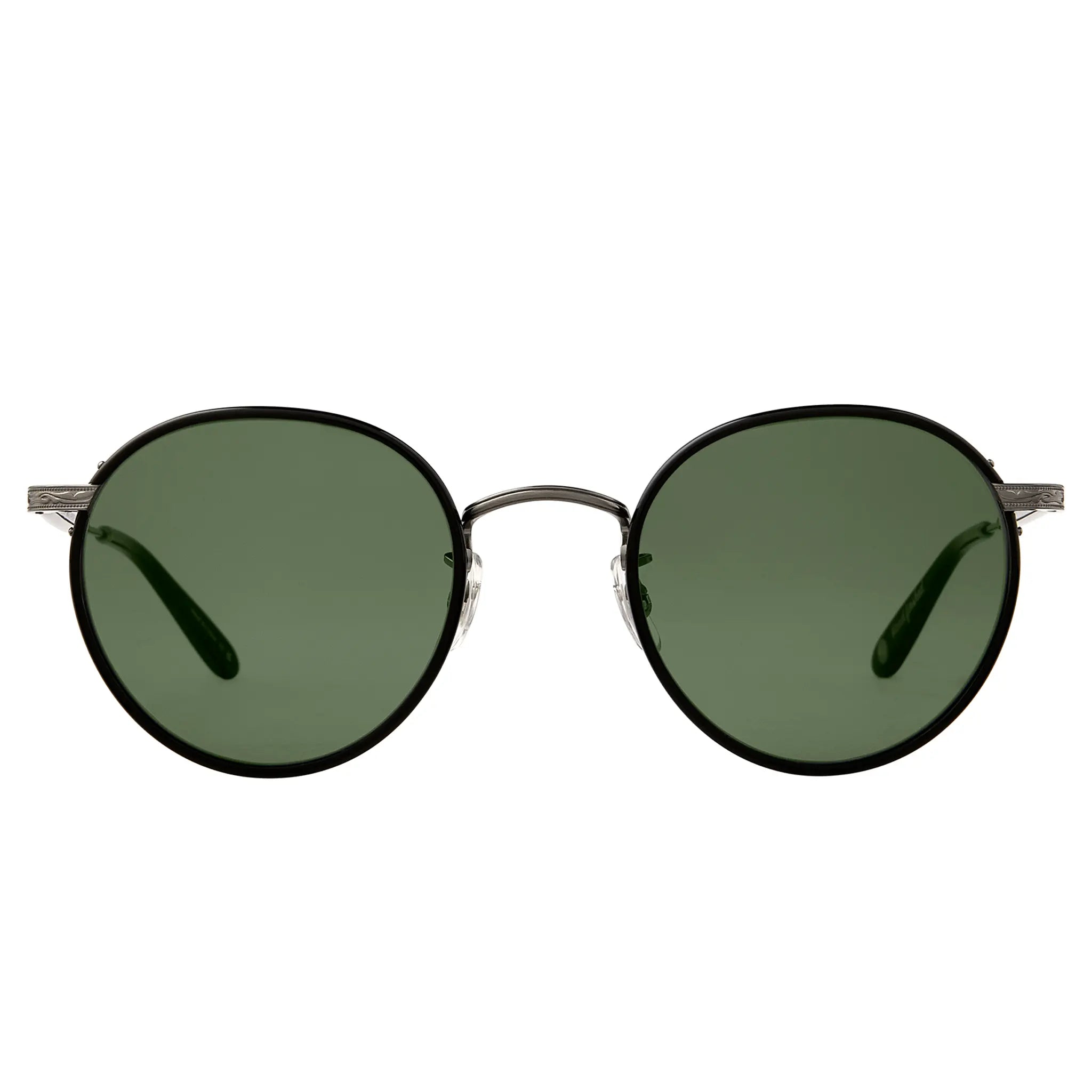 Front View of Garrett Leight Wilson Sun Black Pewter Sunglasses