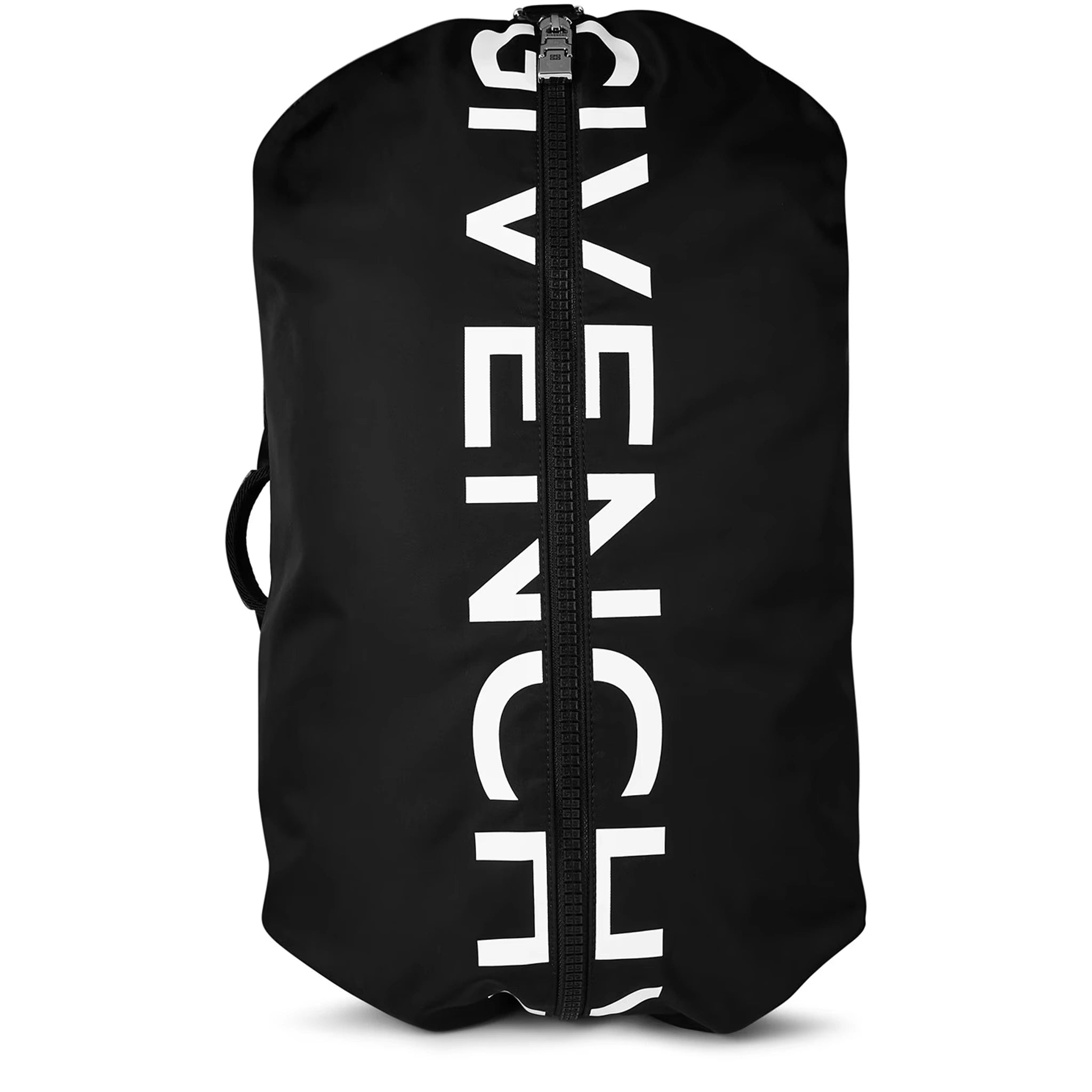 Front view of Givenchy GIV SN42 Black White Logo Backpack BK50A8K1VF-004
