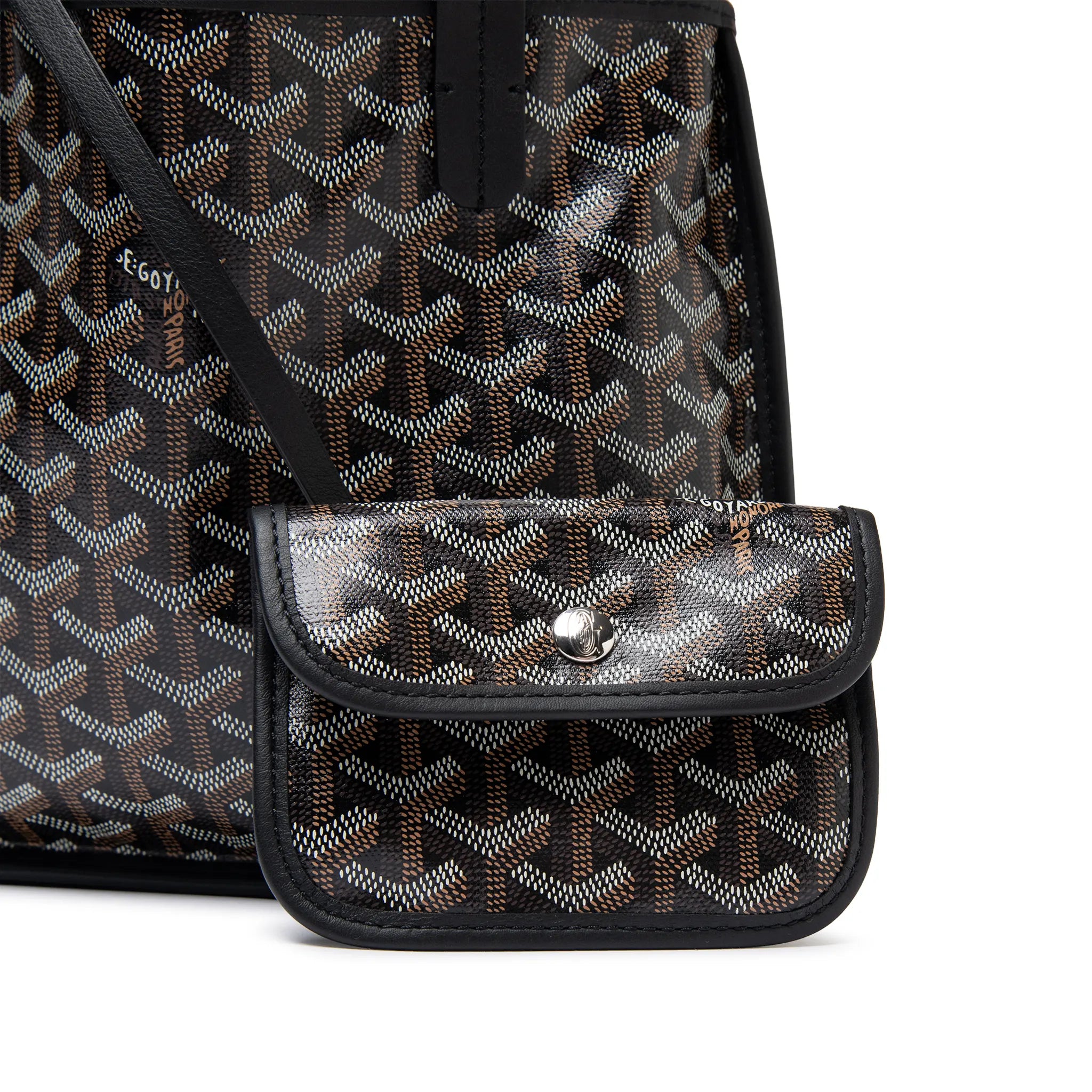 Detailed View of Goyard Anjou Mini Black Bag  ANJOUSMINCG01TY01P