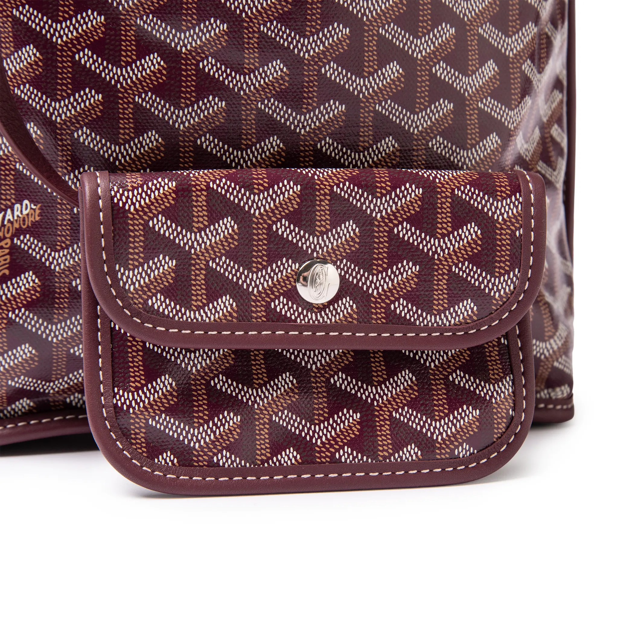 Detailed View of Goyard Anjou Mini Burgundy BagANJCROMINCG33TY33P