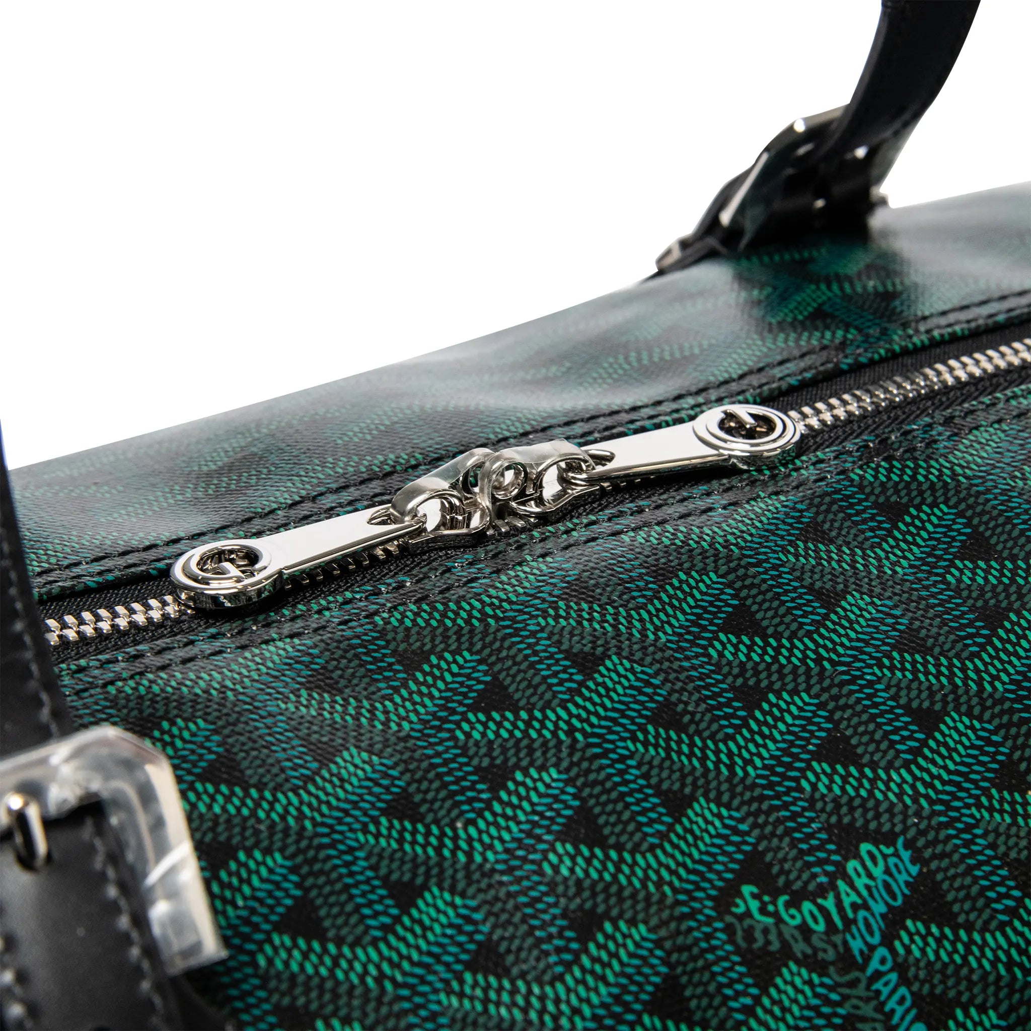 Detailed View of Goyard Boston 50 Evergreen Bag BOSTON050TY79CL79P