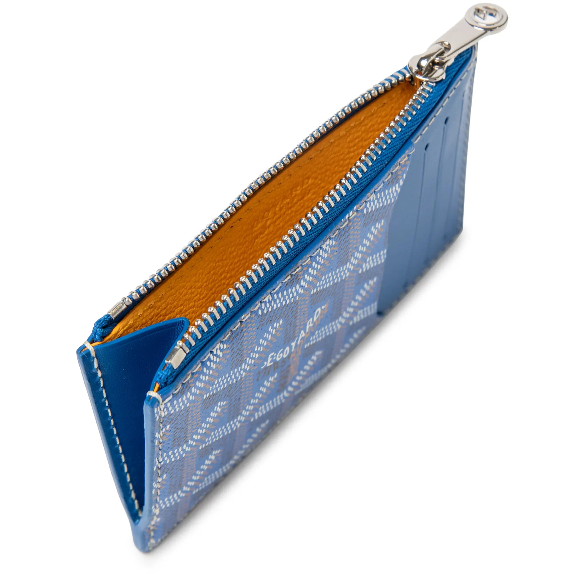 Zip View of Goyard Bourbon Zipped Sky Blue Card Holder BOURBOPMLTY10CL10P