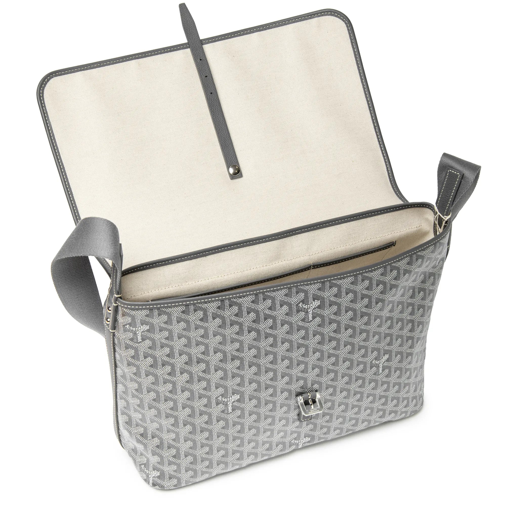 Open View of Goyard Capetien MM Grey Messenger Bag  CAPETIMMLTY51CG51P