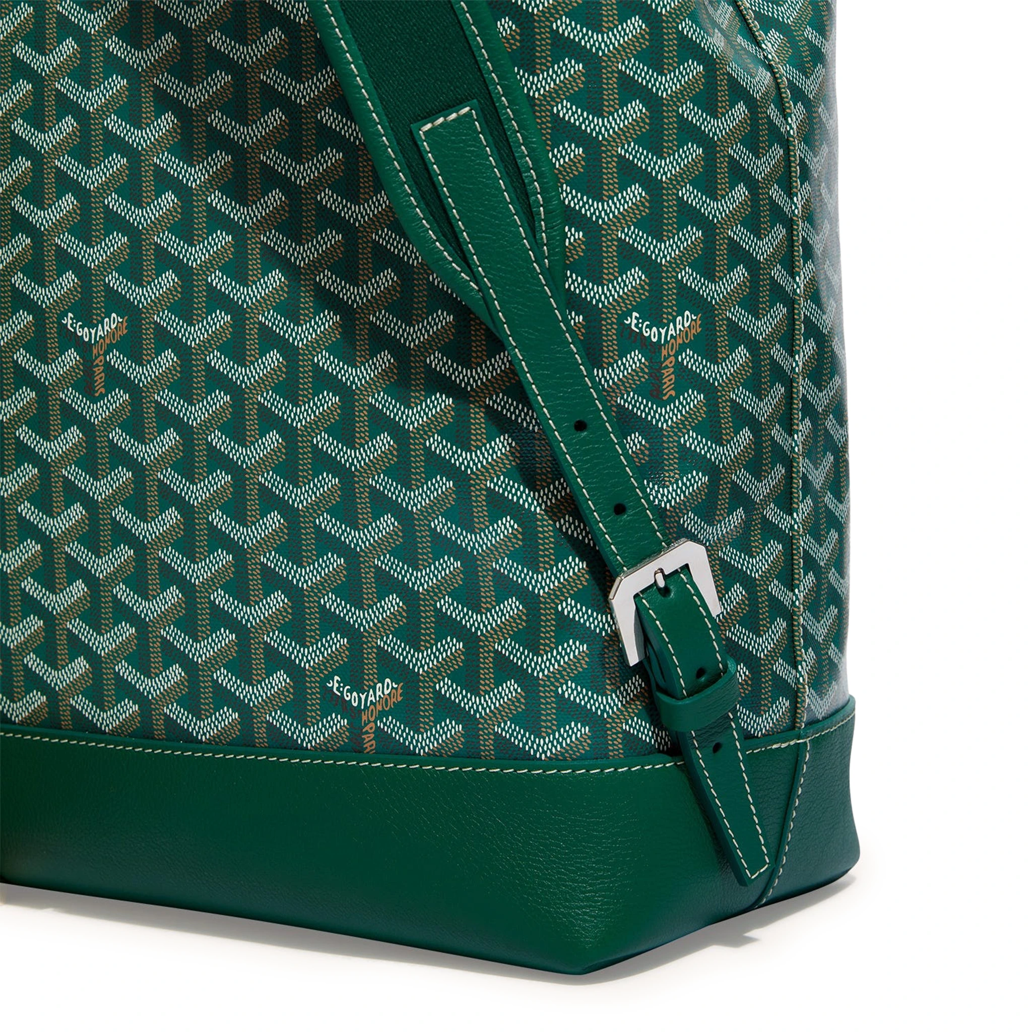 Close up view of Goyard Green Cisalpin Backpack CISALPMMLTY09CL09P