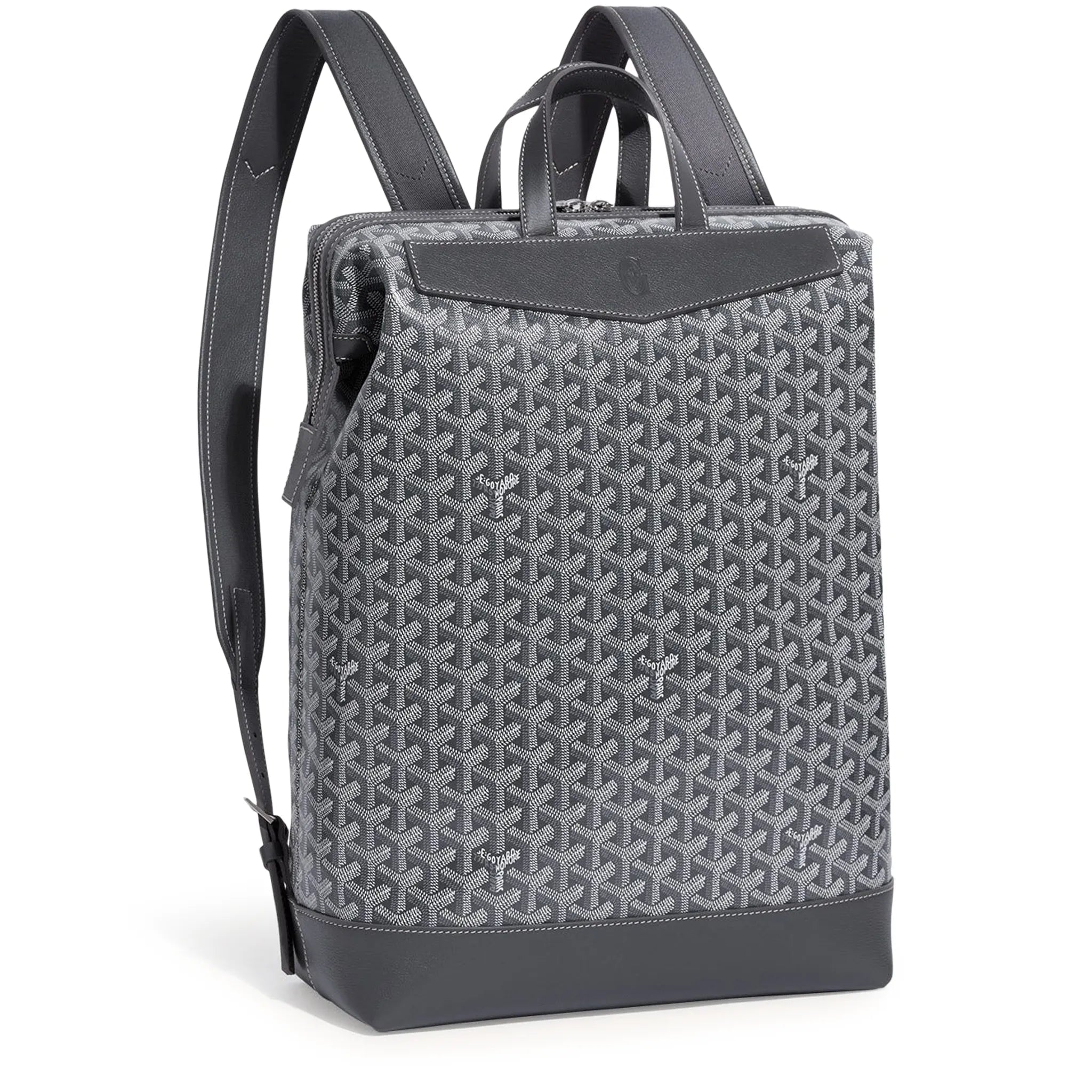 Front side view of Goyard Grey Cisalpin Backpack CISALPMMLTY51CL51P