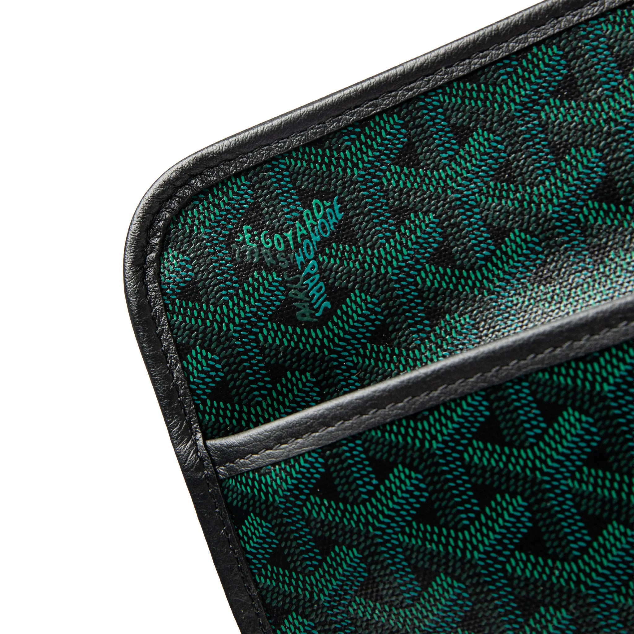 Corner View of Goyard Jouvence MM Evergreen Washbag JOUVENMMLTY79CL79P