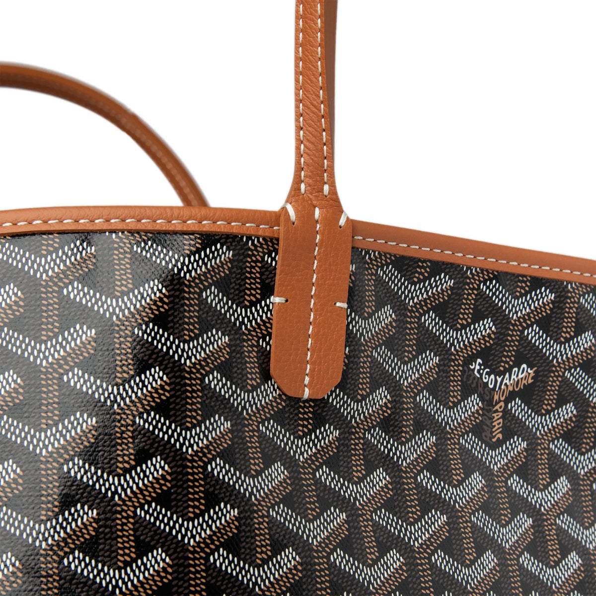 Goyard Saint Louis PM Tote Bag Black Tan STLOUIPMLTY01CL03P