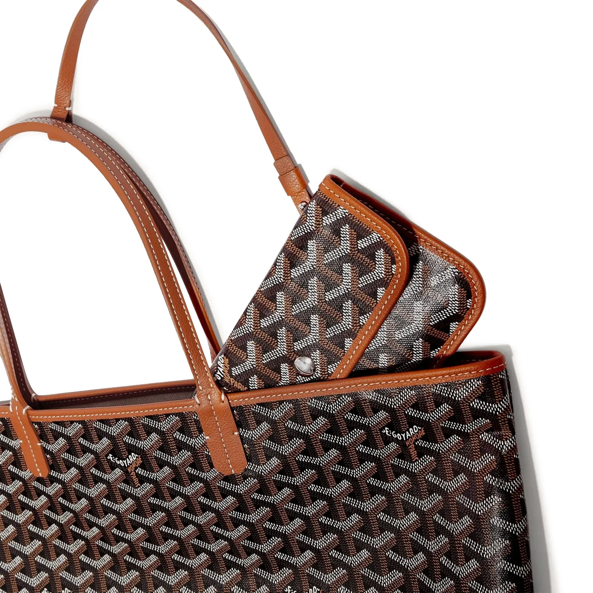 Goyard Saint Louis PM Tote Bag Black Tan STLOUIPMLTY01CL03P