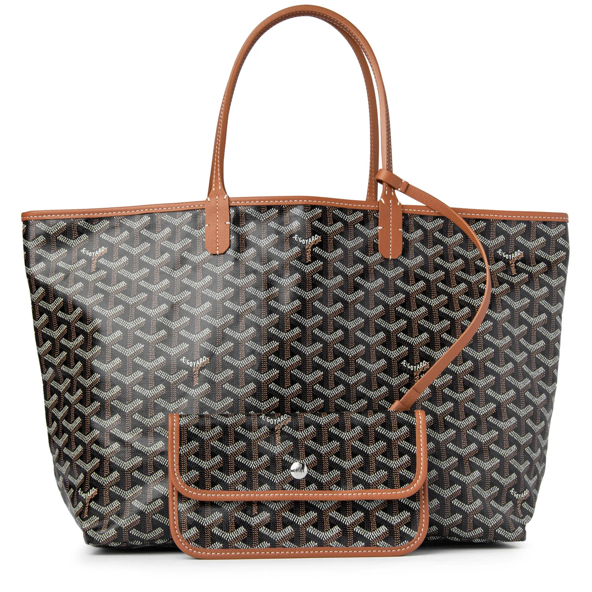 Goyard Saint Louis PM Tote Bag Black Tan STLOUIPMLTY01CL03P