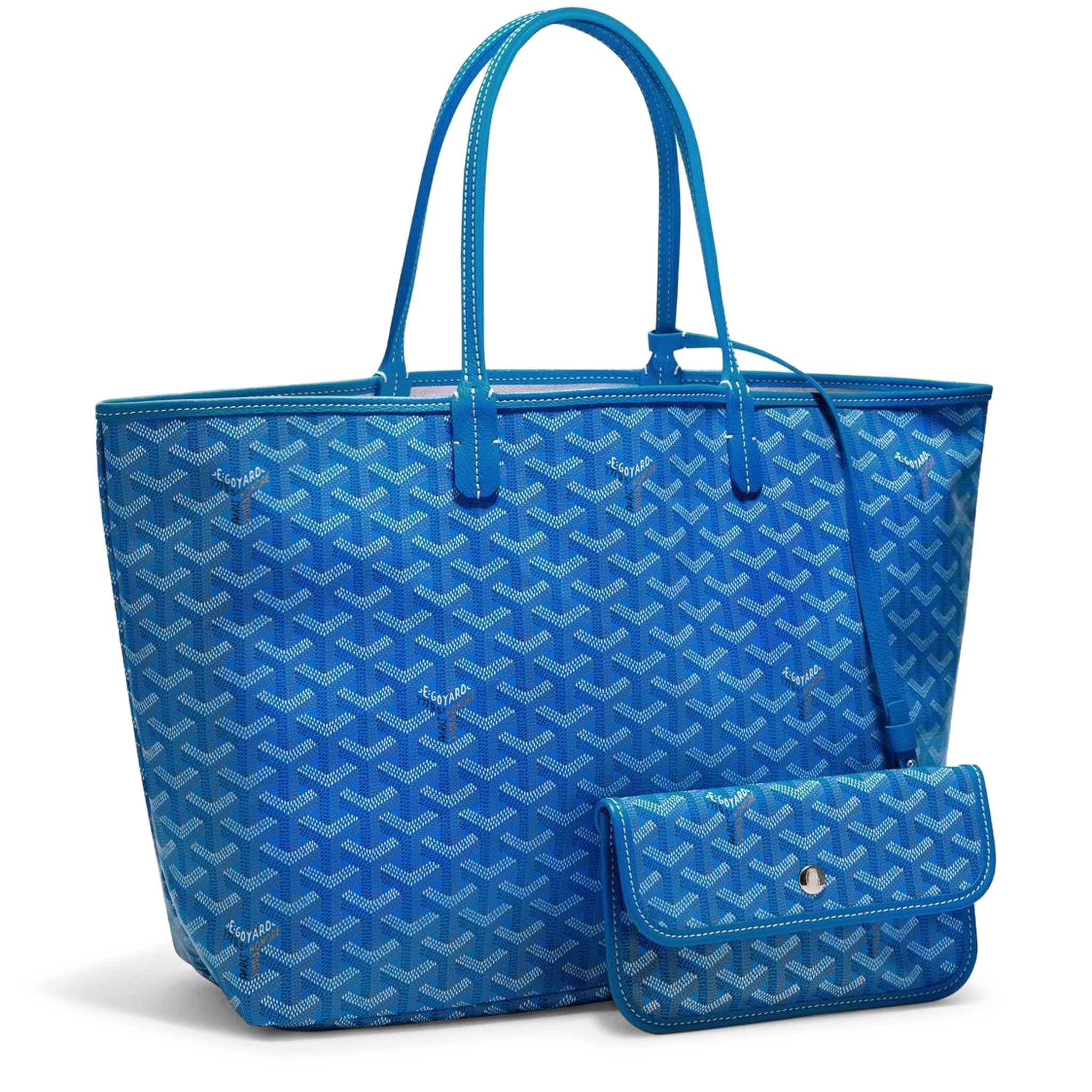 Front view of Goyard Saint Louis PM Tote Bag Sky Blue STLOUIPMLTY10CL10P