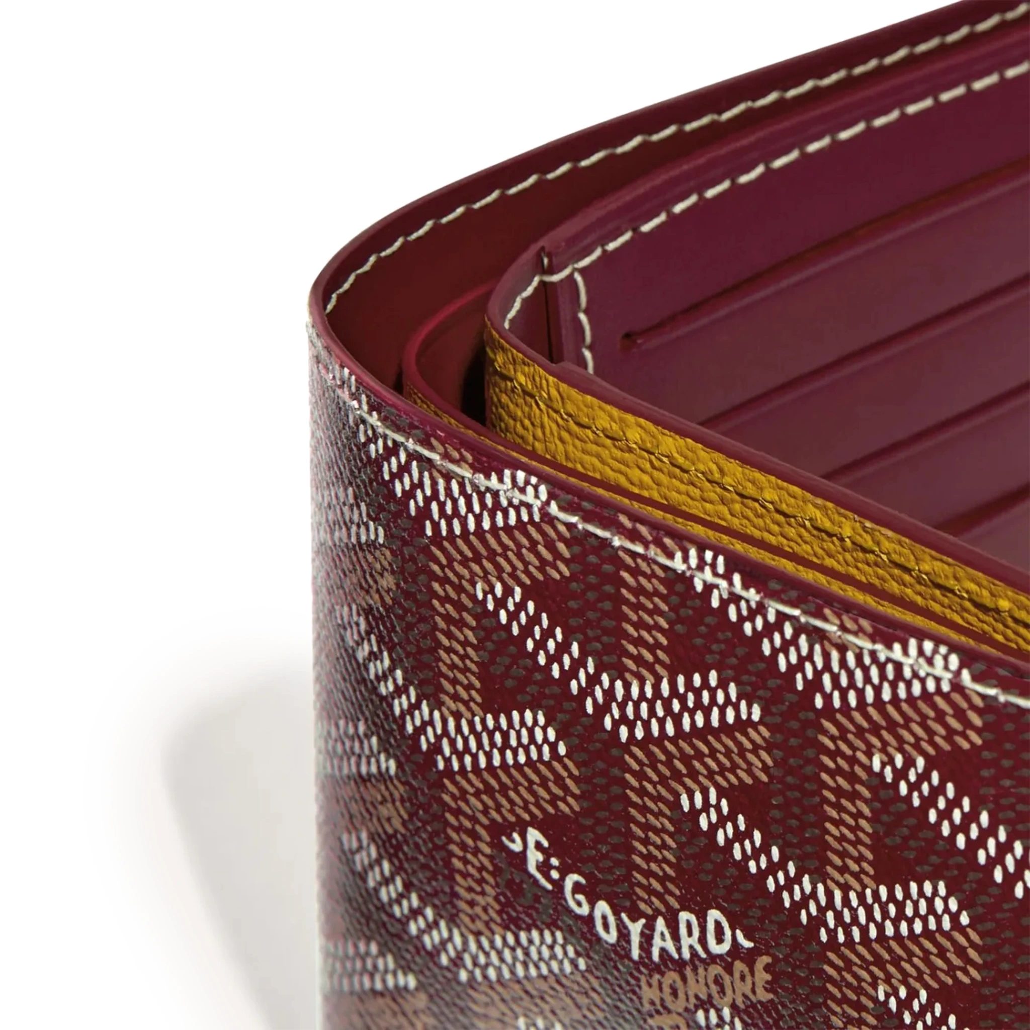 Detail view of Goyard Victoire Burgundy Wallet VICTO8PMLTY33CL33X