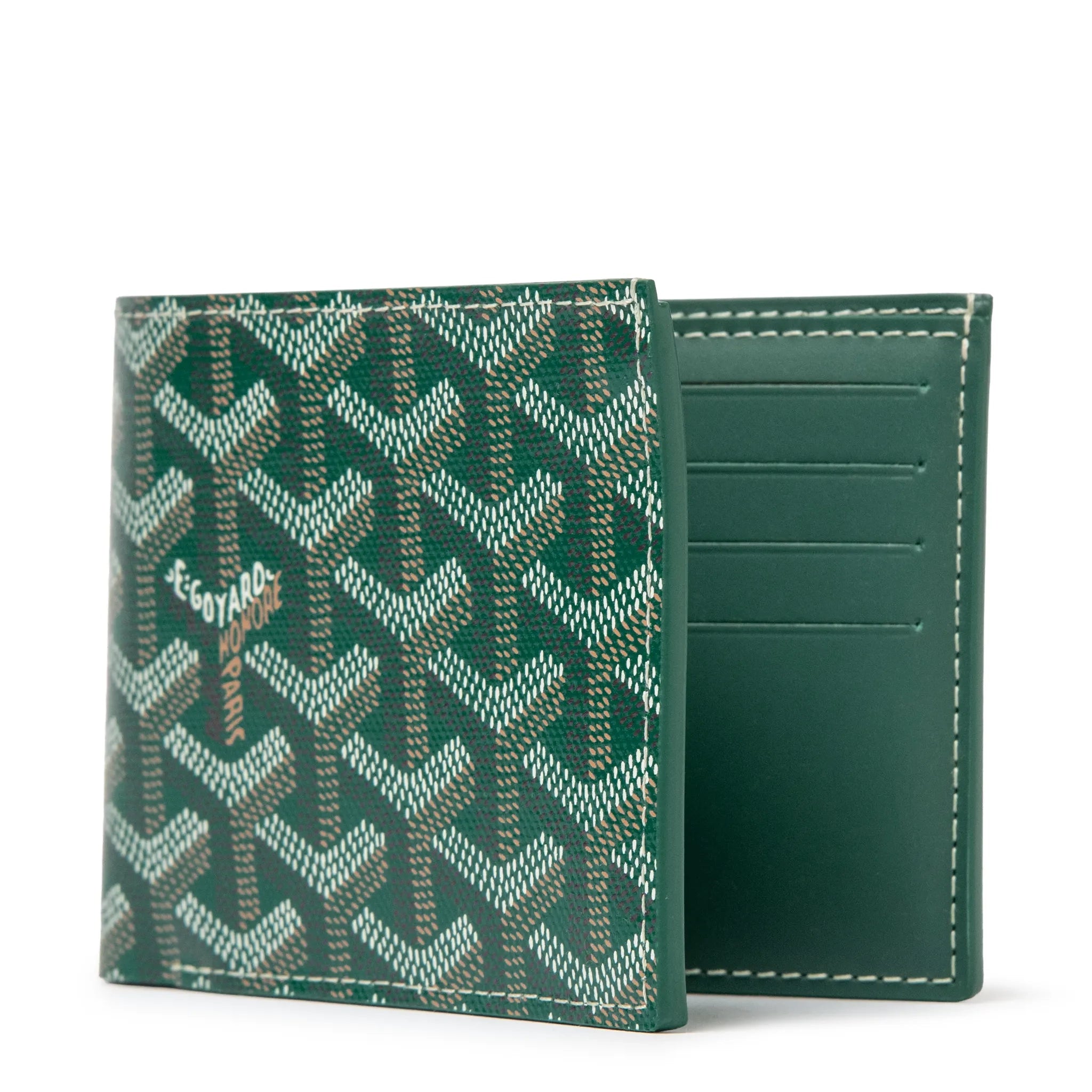 Front Side View of Goyard Victoire Green Wallet VICTO8PMLTY09CL09X