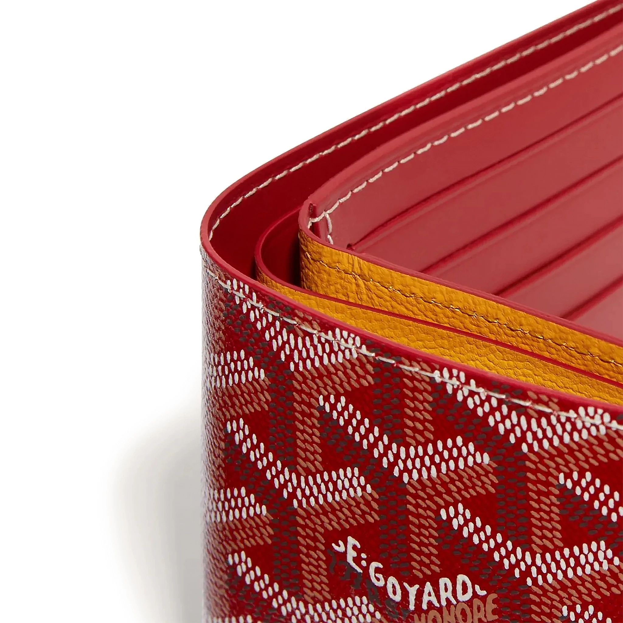 Detail view of Goyard Victoire Red Wallet