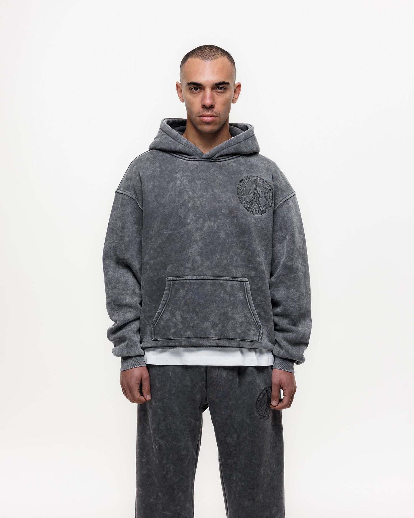 MAGIRI Embroidered Washed Grey Hoodie