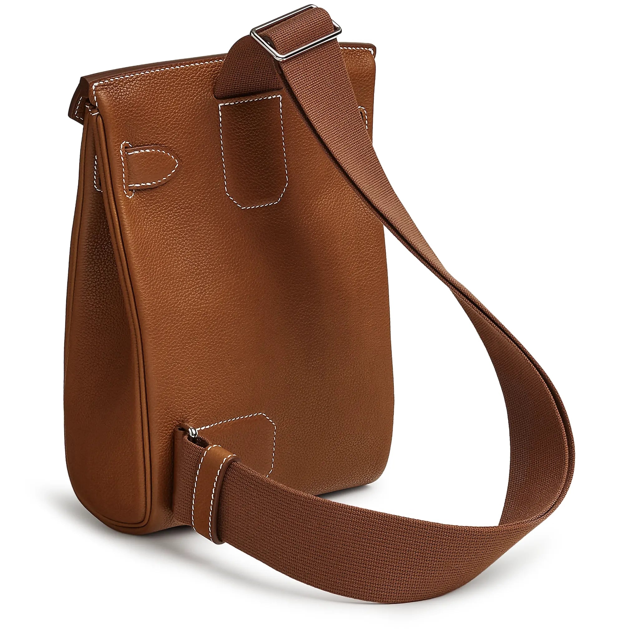 Back View of Hermès Hac a Dos PM Barenia Faubourg Fauve Palladium Hardware Backpack