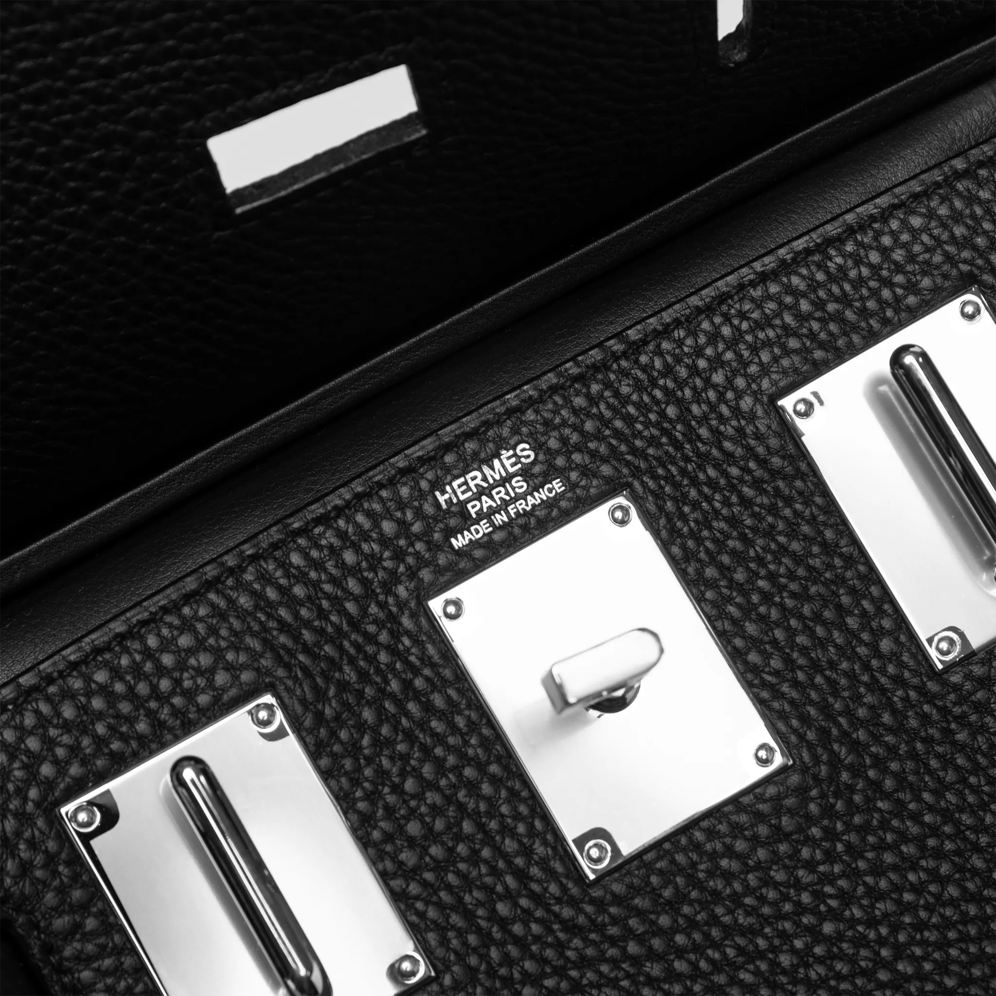 Detailed View of Hermes Hac a Dos PM Togo Calfskin Black Palladium Hardware Backpack