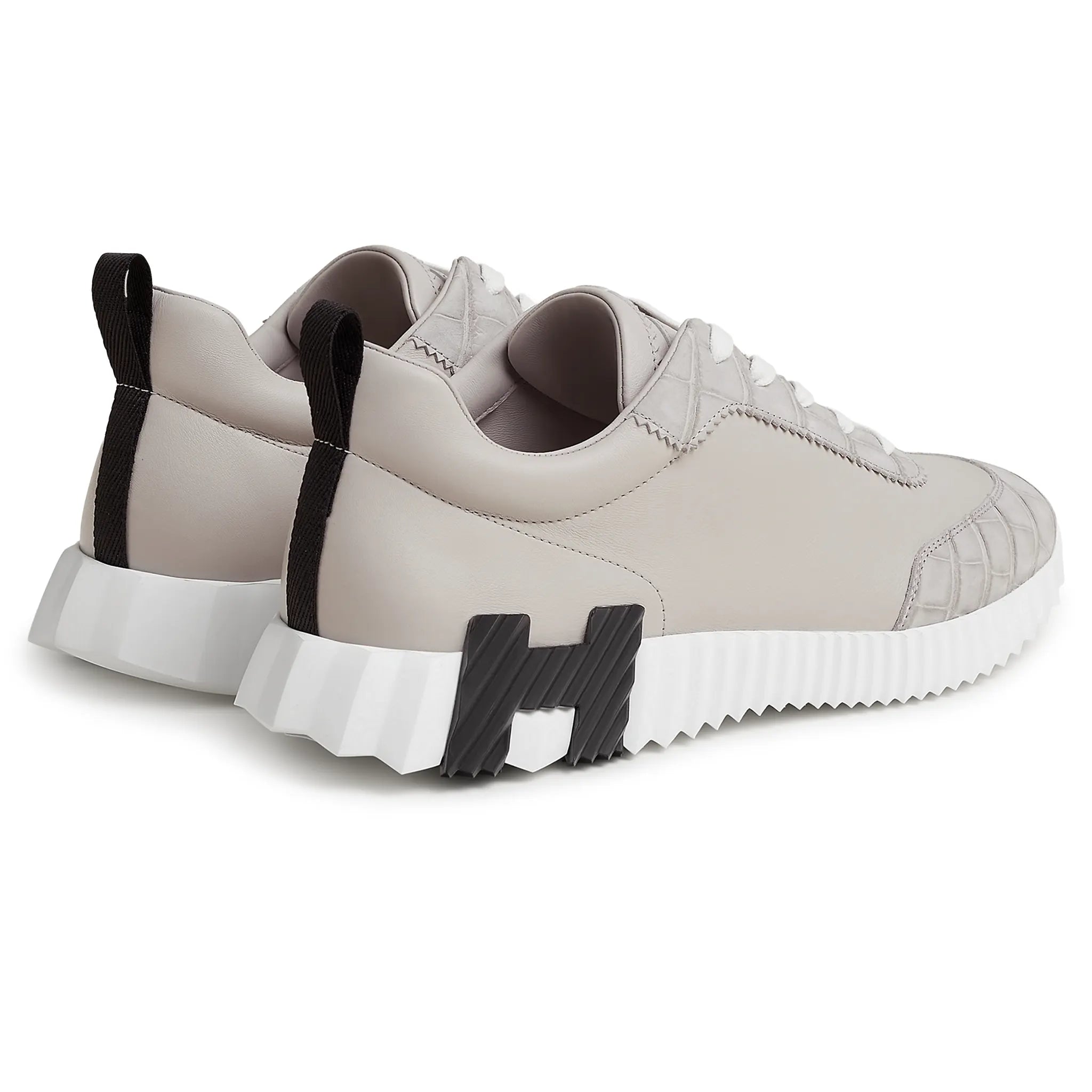 Back Side View of Hermes Paris Bouncing Calf Sneaker Gris Quartz H251809ZHQZ430
