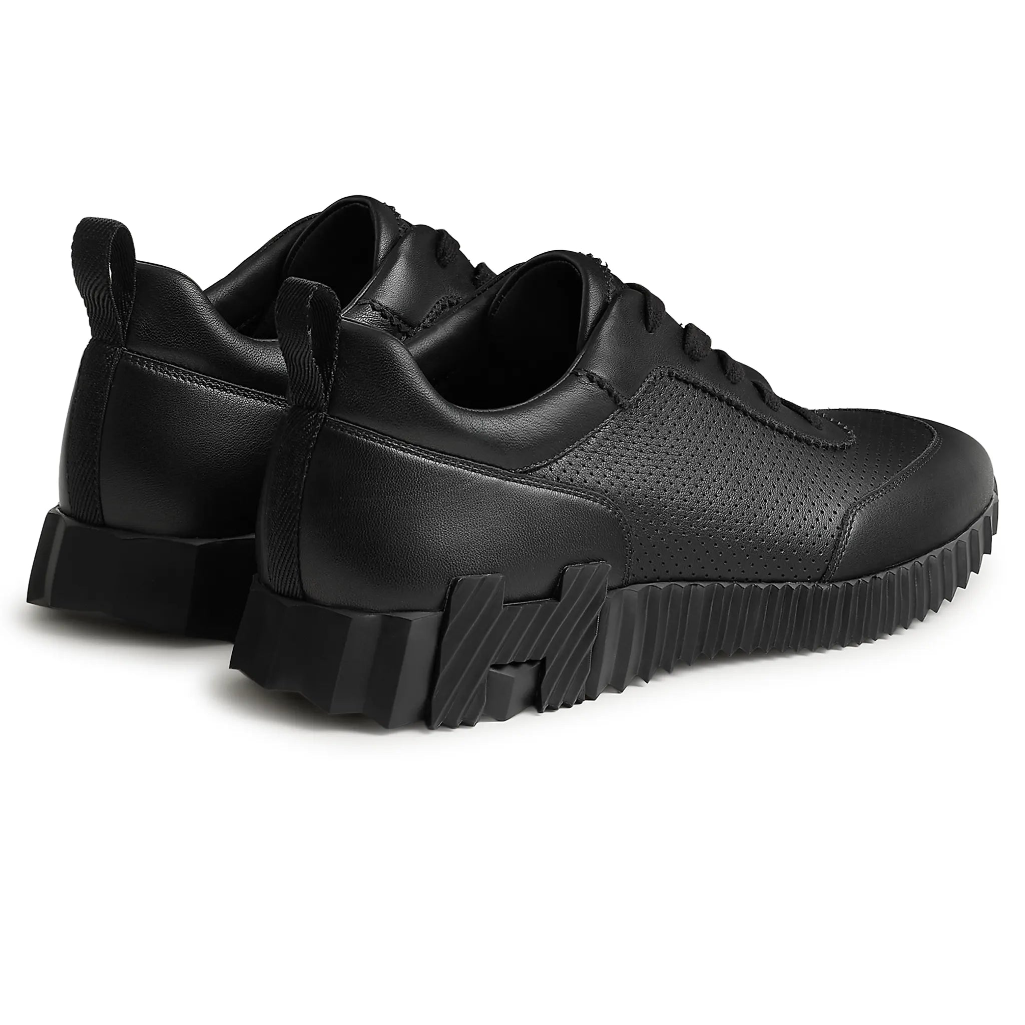 Back Side Hermes Paris Bouncing Perforated Leather Sneaker Noir H261895ZH01400
